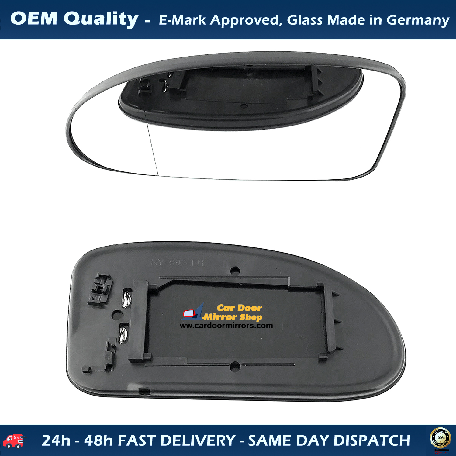 Ford Focus Wing Mirror Glass With Base LEFT HAND ( UK Passenger Side ) 1999 to 2004 – Heated Base Convex Mirror