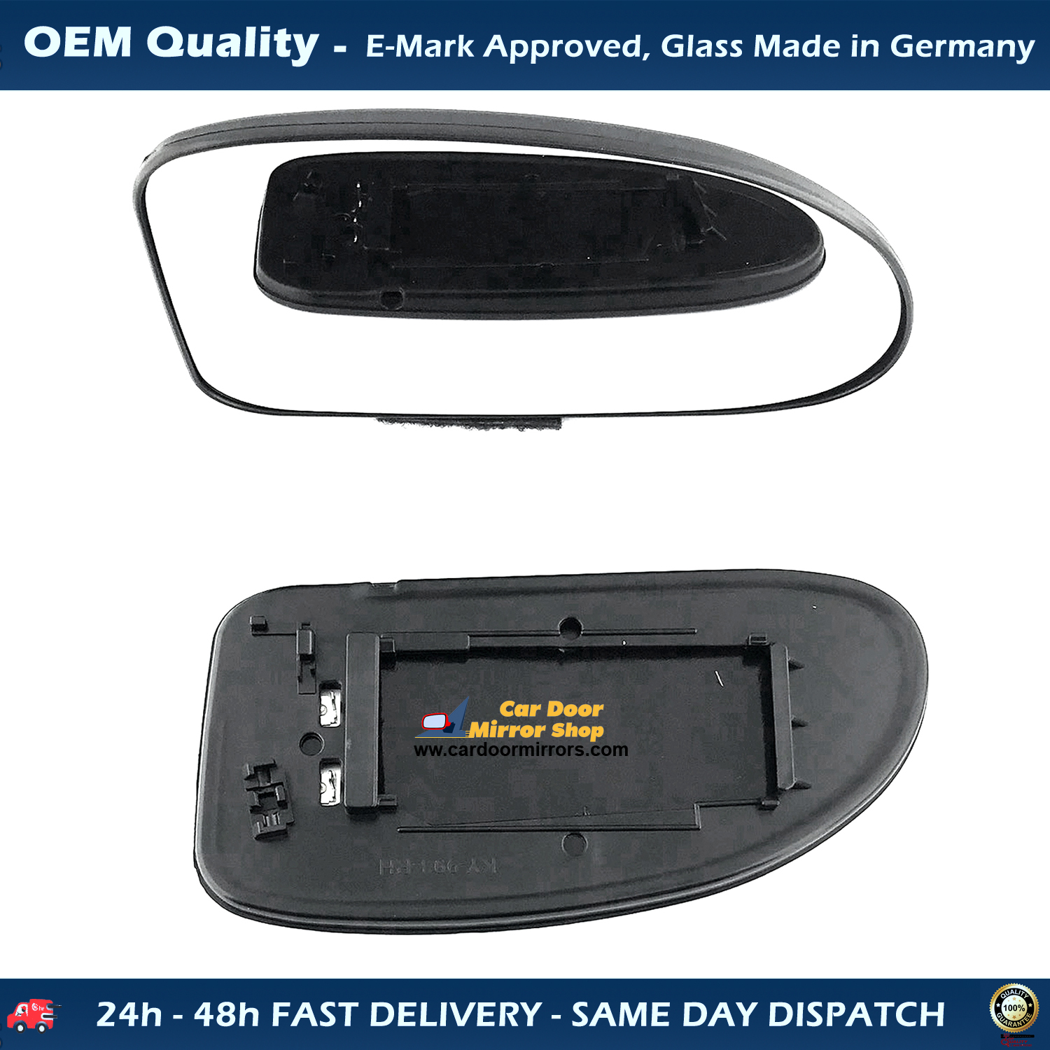 Ford Focus Wing Mirror Glass With Base RIGHT HAND ( UK Driver Side ) 1999 to 2004 – Non-Heated Base Convex Mirror