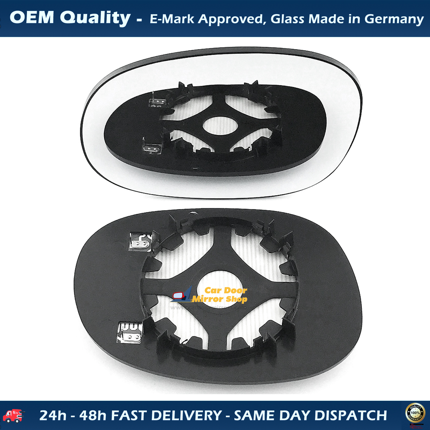 Citroen C2 Wing Mirror Glass With Base LEFT HAND ( UK Passenger Side ) 2003 to 2010 – Heated Base Convex Mirror