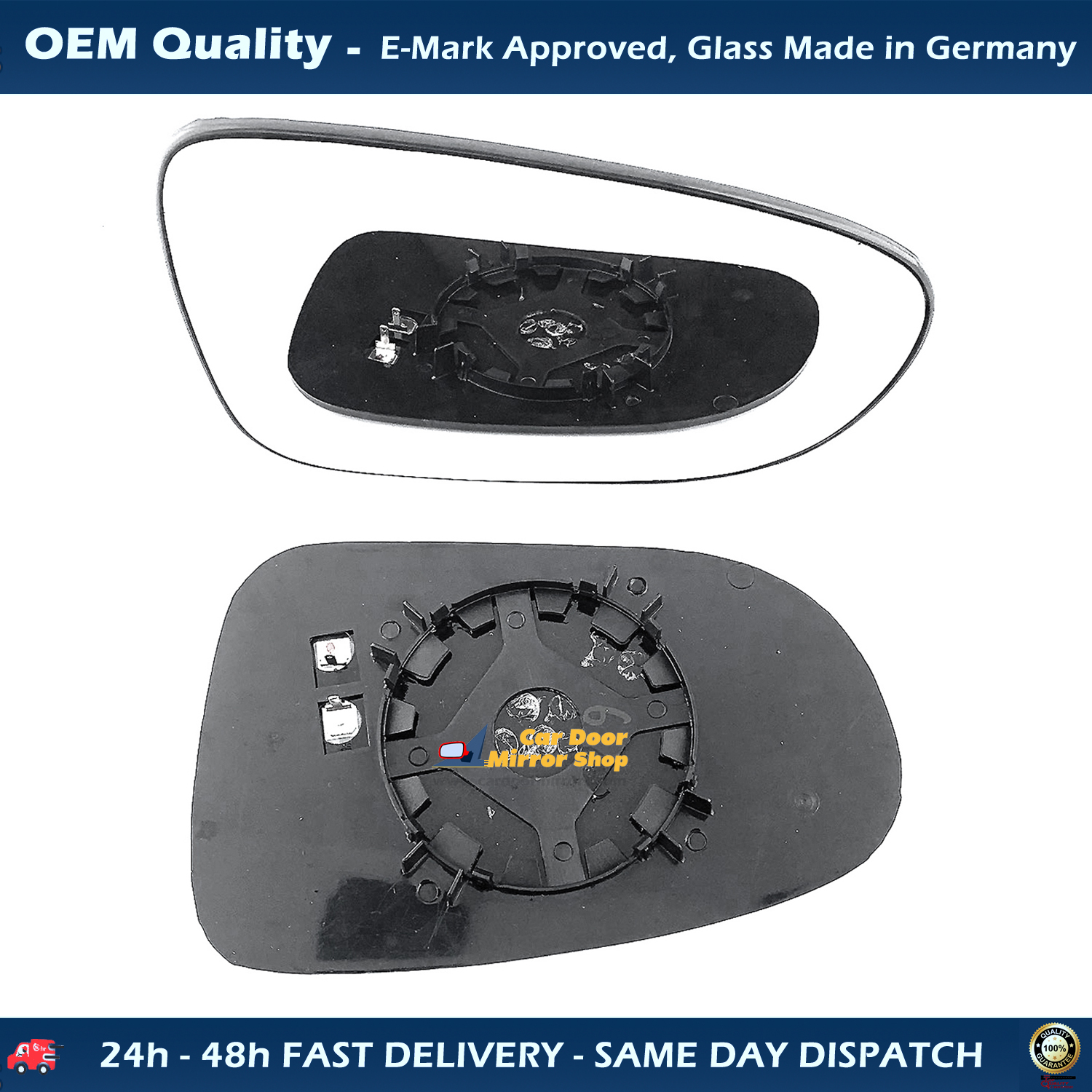 Ford Galaxy Wing Mirror Glass With Base RIGHT HAND ( UK Driver Side ) 1994 to 2006 – Heated Base Convex Mirror