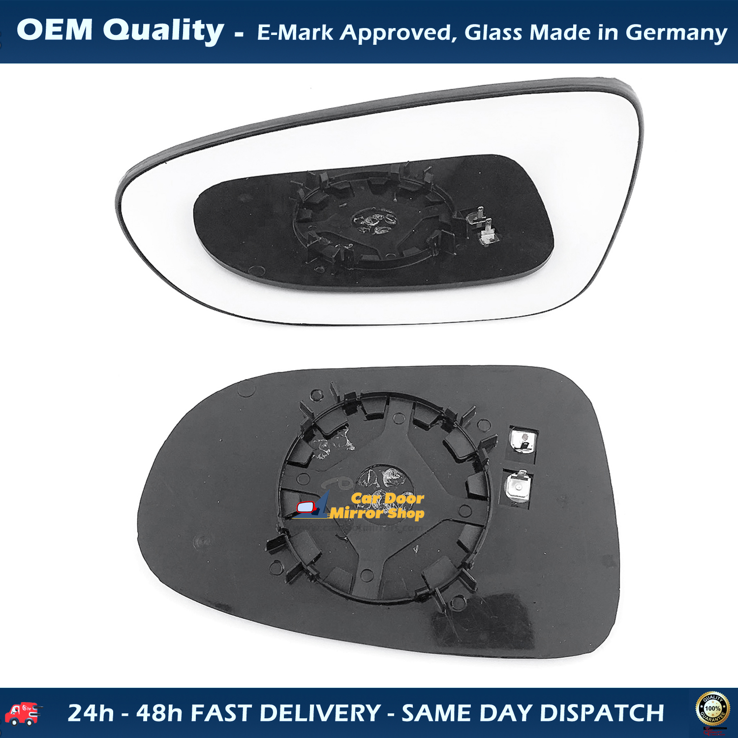Volkswagen Sharan Wing Mirror Glass With Base LEFT HAND ( UK Passenger Side ) 1996 to 1999 – Heated Base Convex Mirror