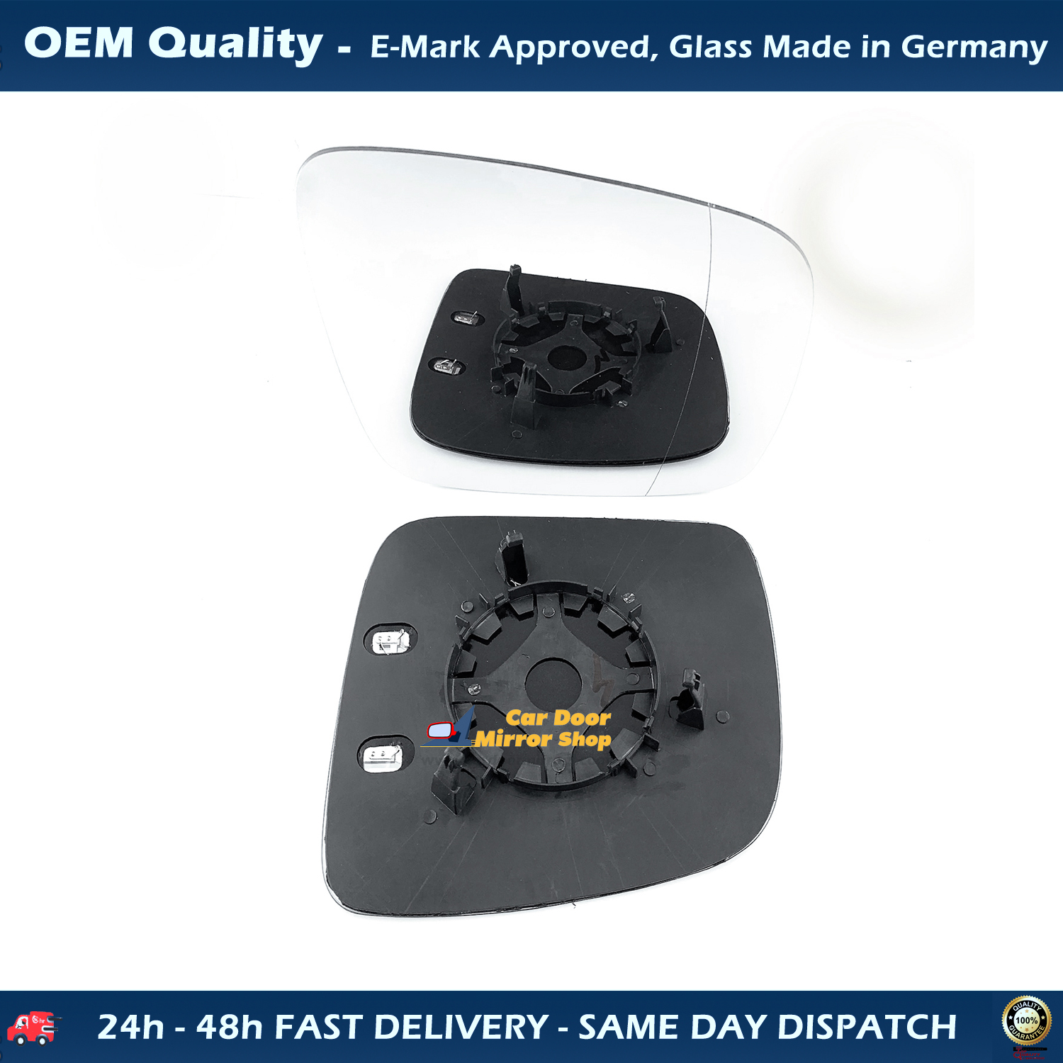 Volkswagen Caravelle Wing Mirror Glass With Base RIGHT HAND ( UK Driver Side ) 2005 to 2009 – Heated Base Wide Angle Wing Mirror