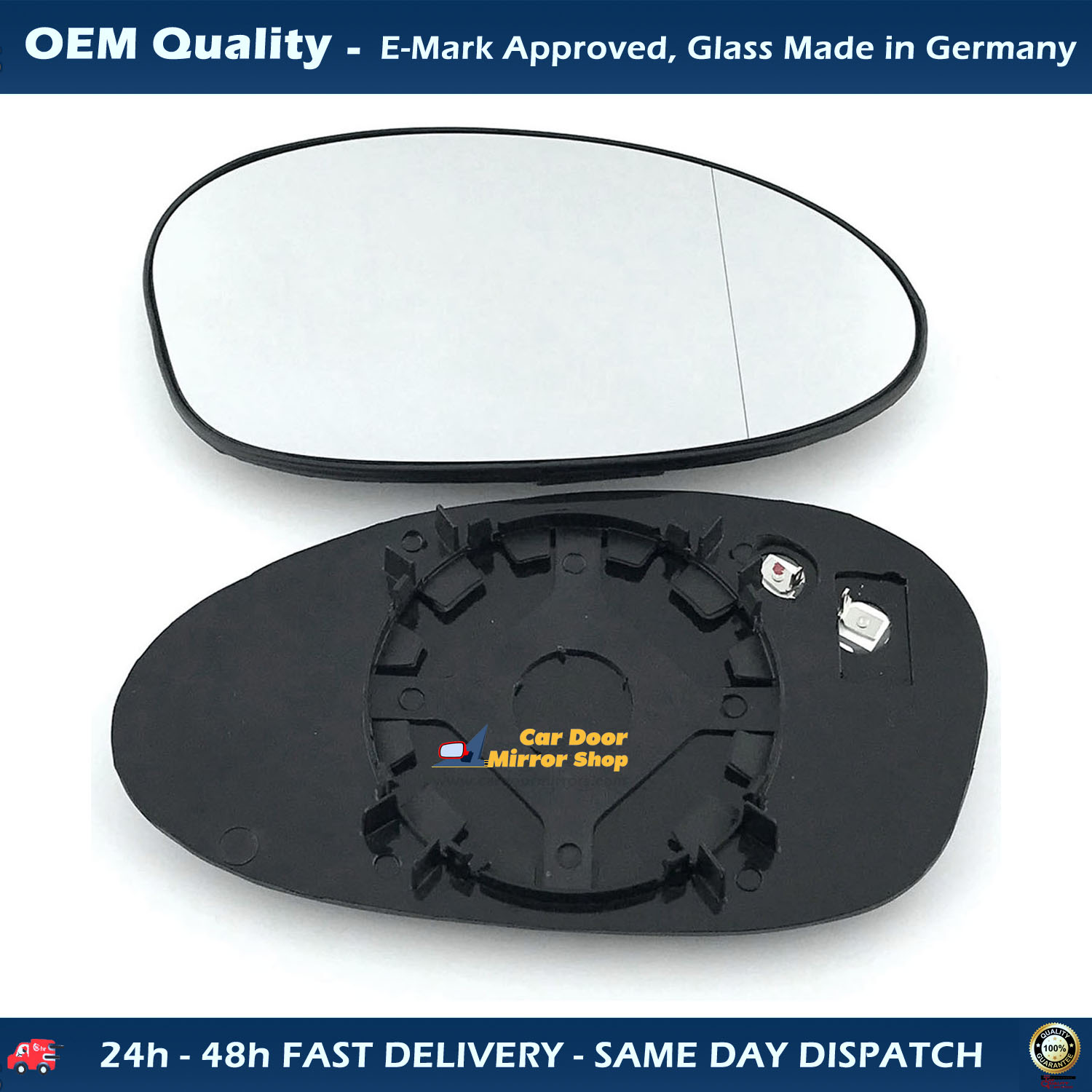 BMW 1 Series Wing Mirror Glass With Base RIGHT HAND ( UK Driver Side ) 2003 to 2009 – Heated Base Wide Angle Wing Mirror