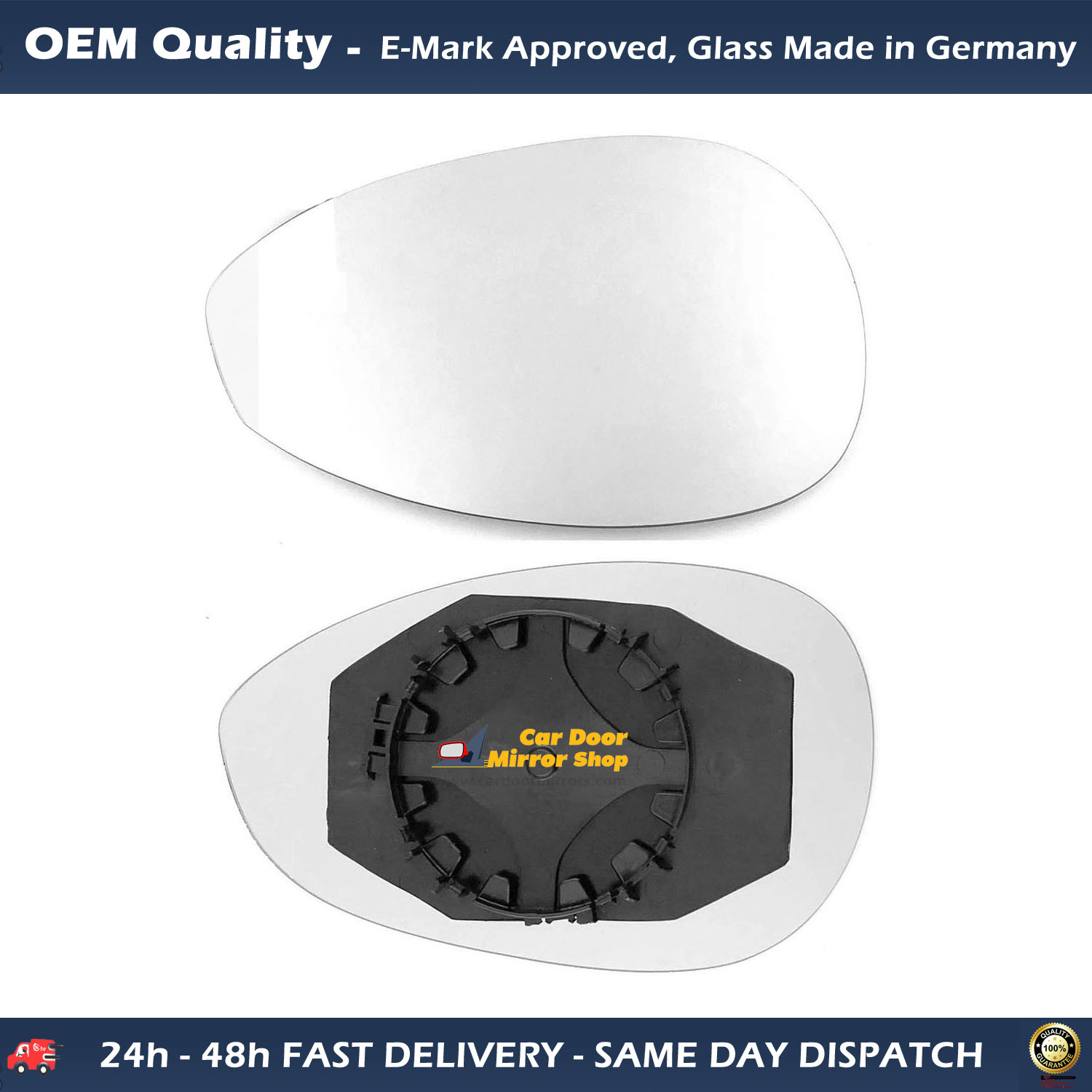 FIAT Punto Wing Mirror Glass With Base RIGHT HAND ( UK Driver Side ) 2007 to 2020 – Convex Wing Mirror