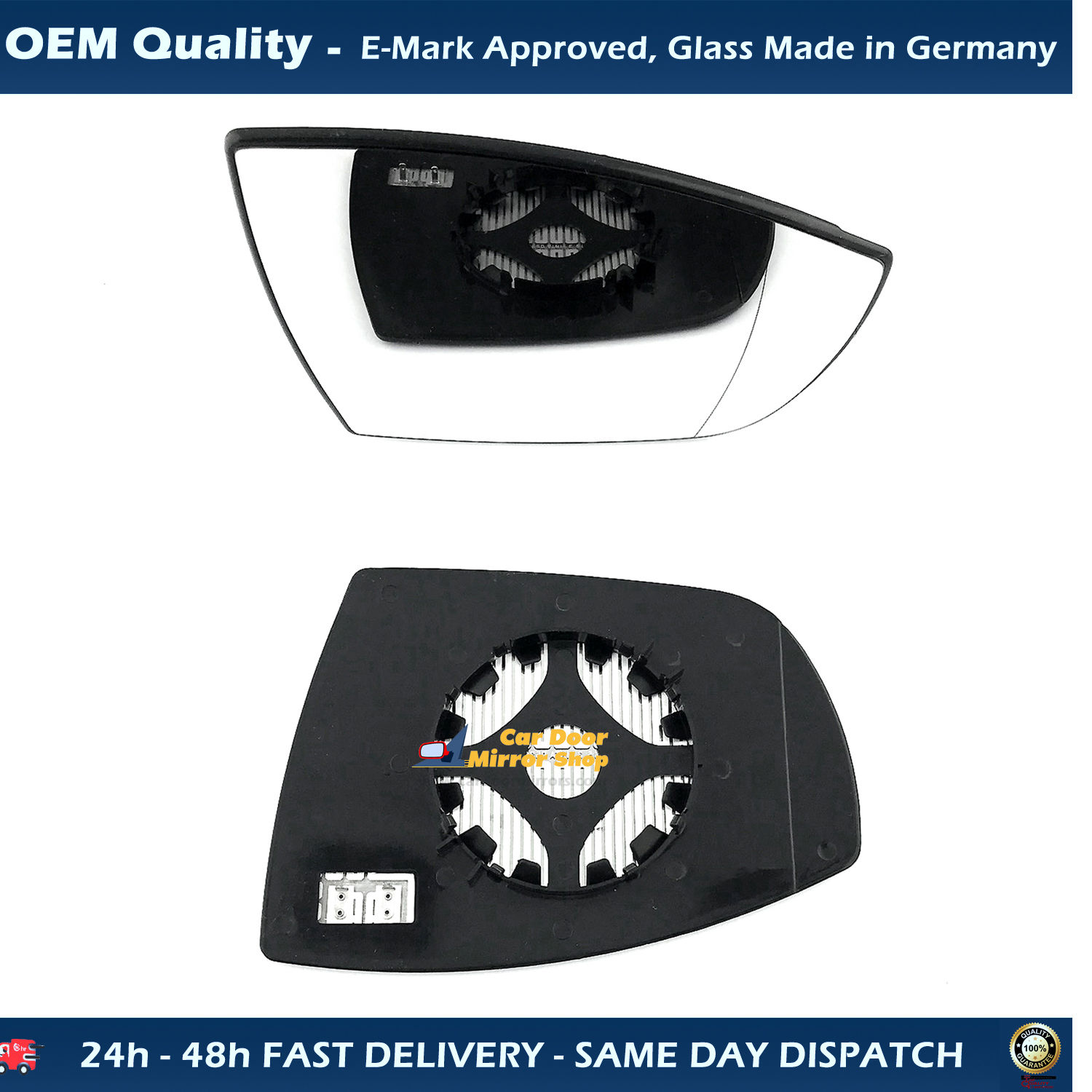 Ford Kuga Wing Mirror Glass With Base RIGHT HAND ( UK Driver Side ) 2008 to 2012 – Heated Base Wide Angle Wing Mirror