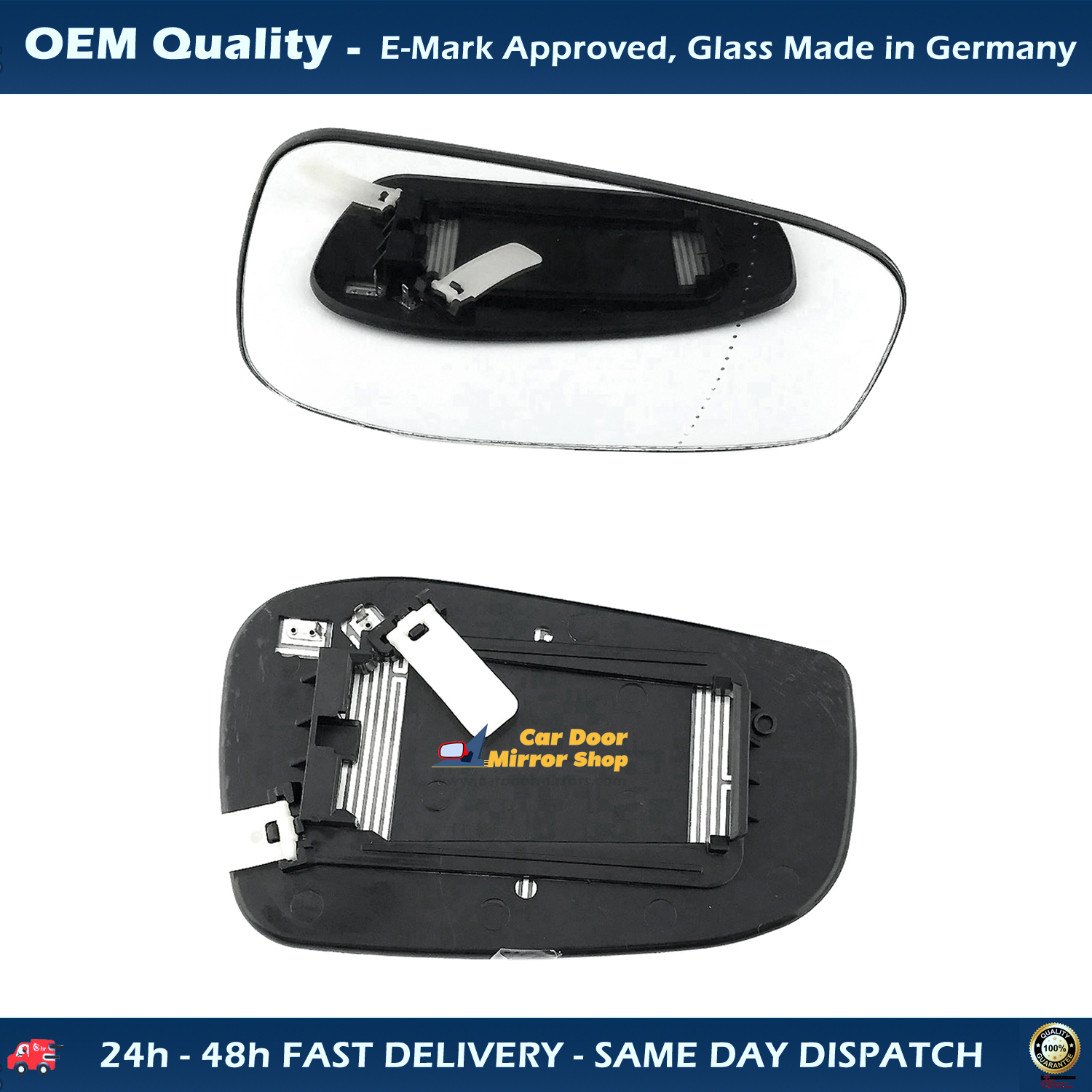 Volvo V70 Wing Mirror Glass With Base RIGHT HAND ( UK Driver Side ) 2000 to 2006 – Heated Base Wide Angle Wing Mirror