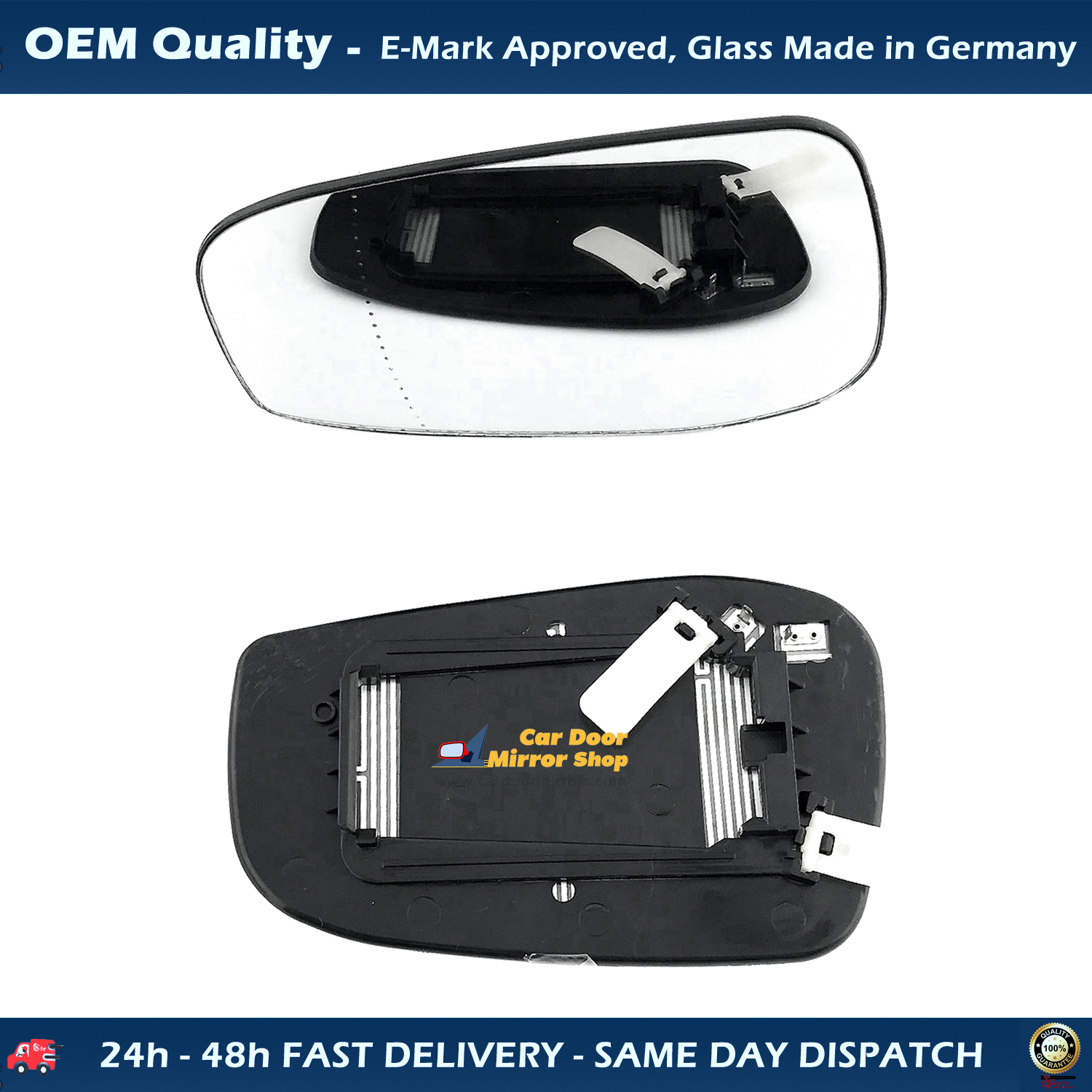 Volvo V70 Wing Mirror Glass With Base LEFT HAND ( UK Passenger Side ) 2000 to 2006 – Heated Base Convex Mirror