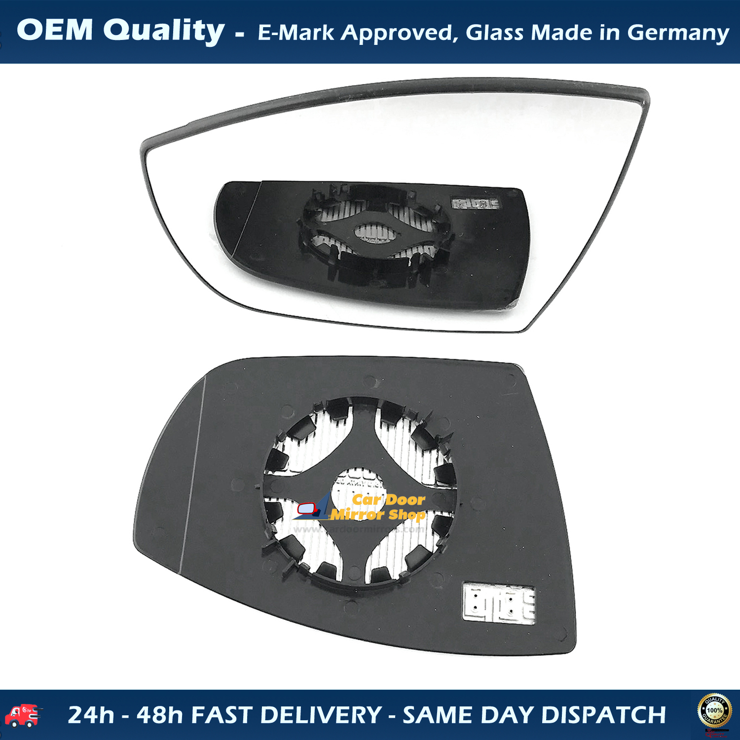 Ford Galaxy Wing Mirror Glass With Base LEFT HAND ( UK Passenger Side ) 2007 to 2015 – Convex Wing Mirror