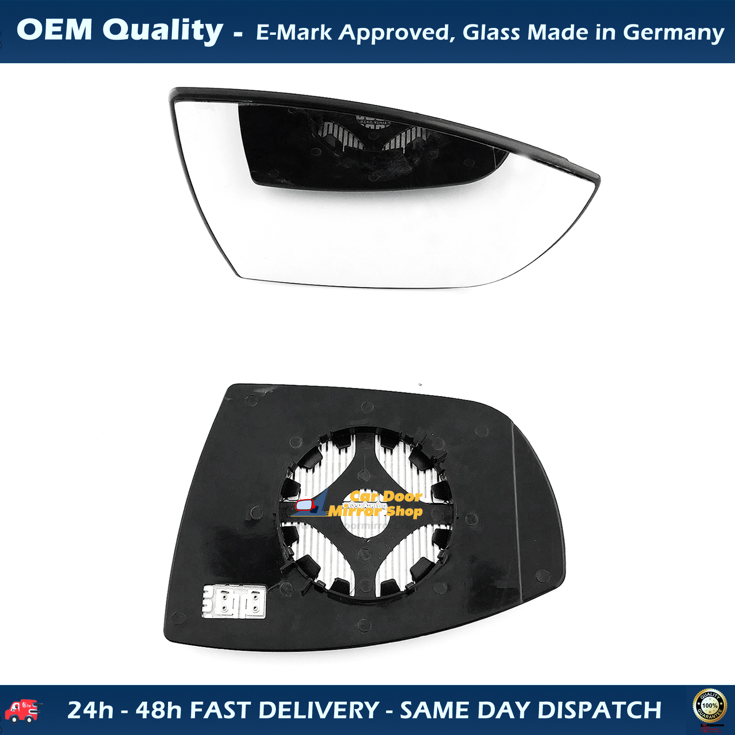 Ford Kuga Wing Mirror Glass With Base RIGHT HAND ( UK Driver Side ) 2008 to 2012 – Non-Heated Base Wide Angle Wing Mirror