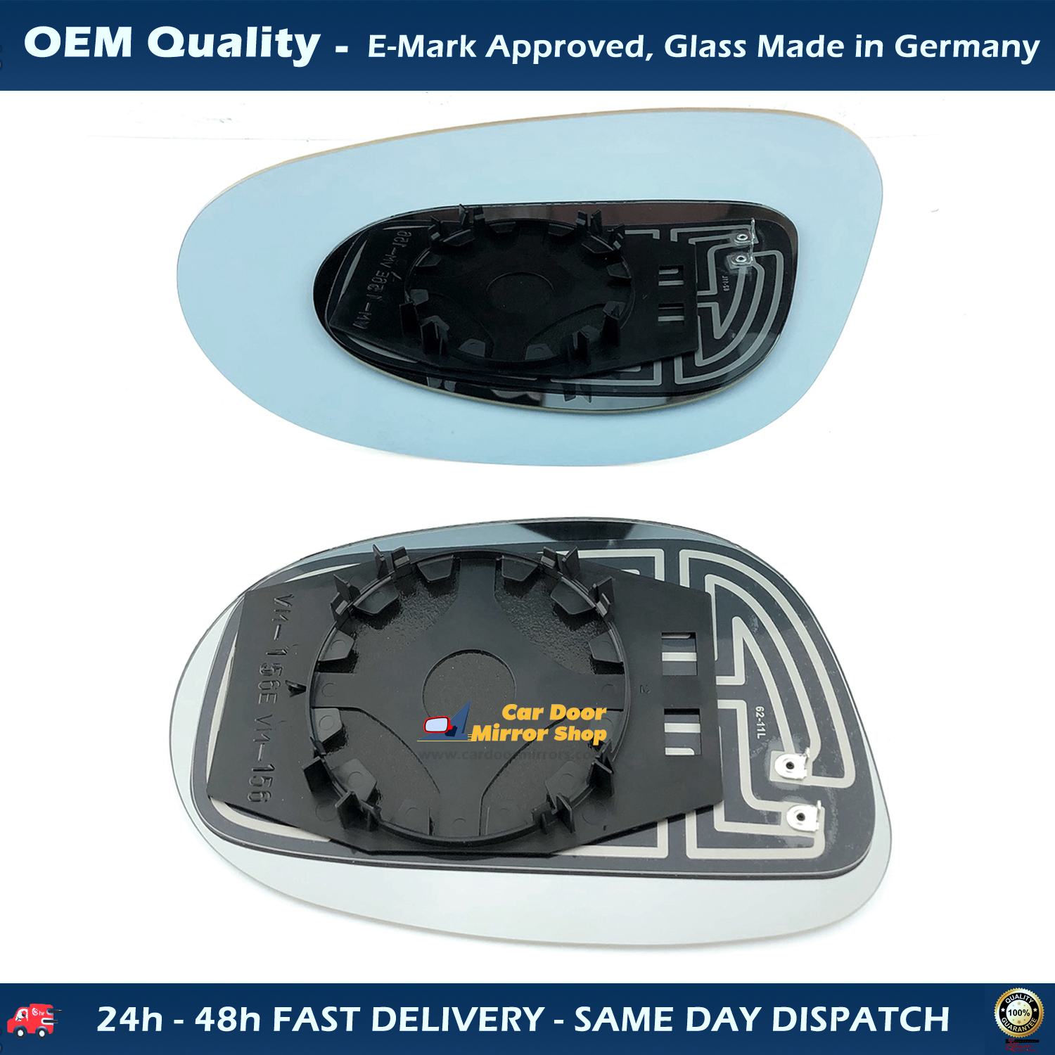 FIAT Bravo Wing Mirror Glass With Base LEFT HAND ( UK Passenger Side ) 2007 to 2018 – Heated Base Convex Mirror