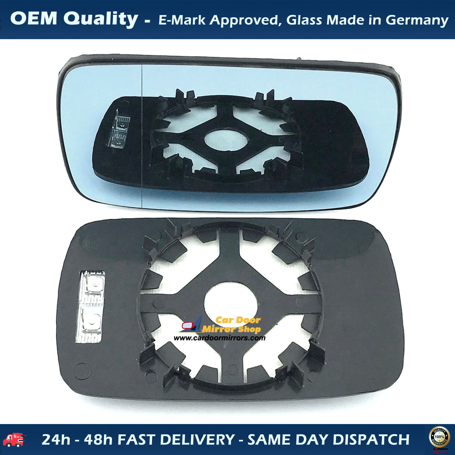 BMW 3 Series Wing Mirror Glass With Base LEFT HAND ( UK Passenger Side ) 1997 to 2005 – Heated Base Wide Angle Wing Mirror