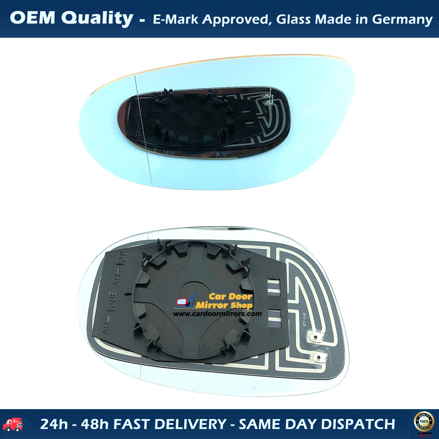 FIAT Croma Wing Mirror Glass With Base LEFT HAND ( UK Passenger Side ) 2005 to 2007 – Heated Base Convex Mirror