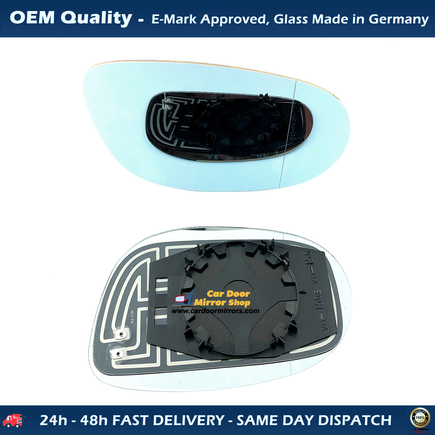 FIAT Croma Wing Mirror Glass With Base RIGHT HAND ( UK Driver Side ) 2005 to 2007 – Heated Base Wide Angle Wing Mirror