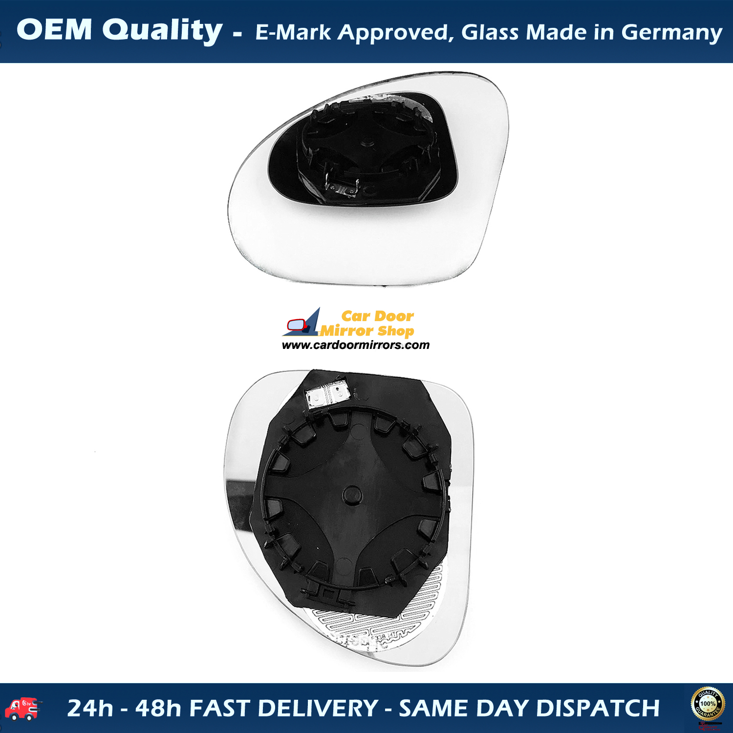 FIAT Multipla Wing Mirror Glass With Base LEFT HAND ( UK Passenger Side ) 1999 to 2011 – Heated Base Convex Mirror