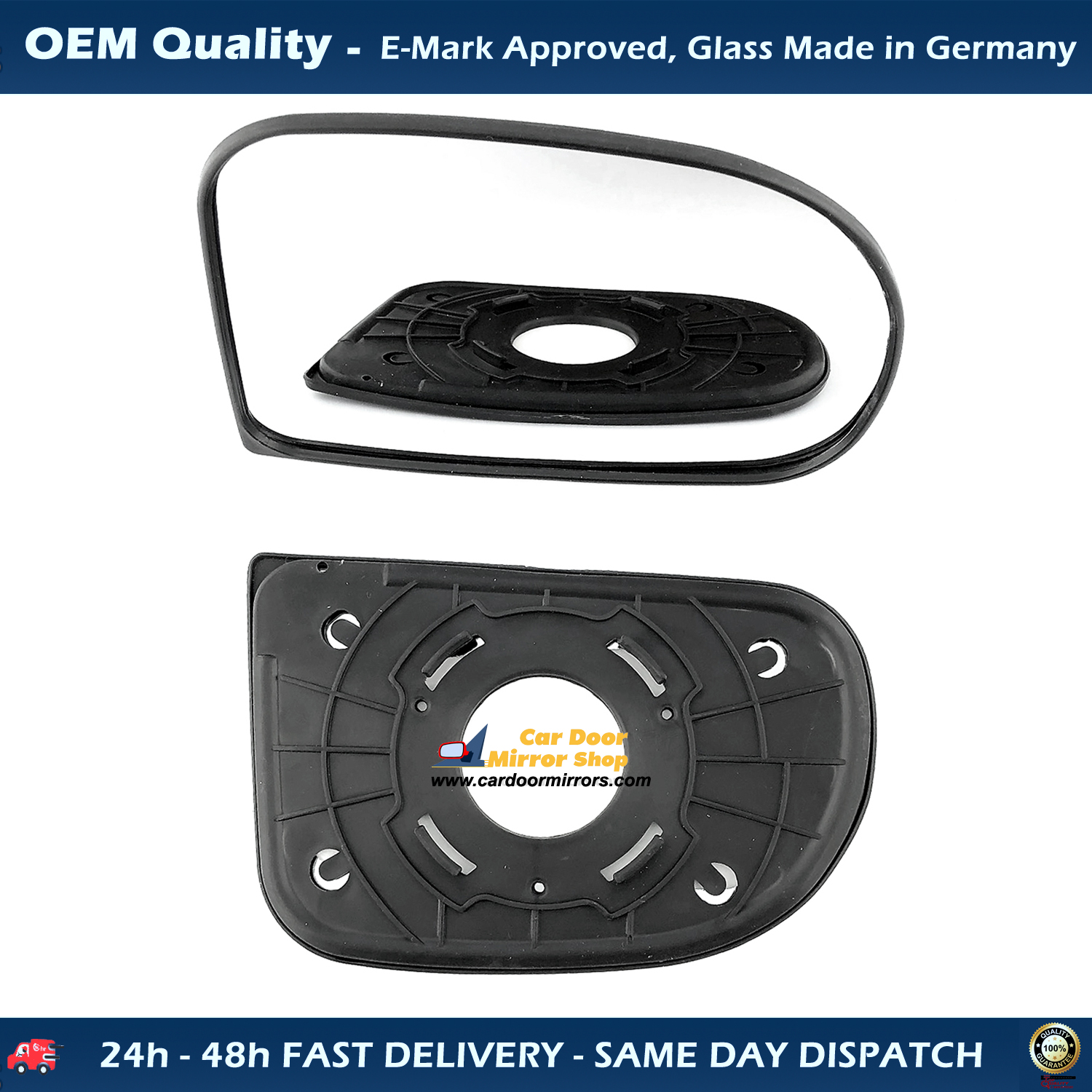 Hyundai Atos Wing Mirror Glass With Base RIGHT HAND ( UK Driver Side ) 1998 to 2007 – Convex Wing Mirror