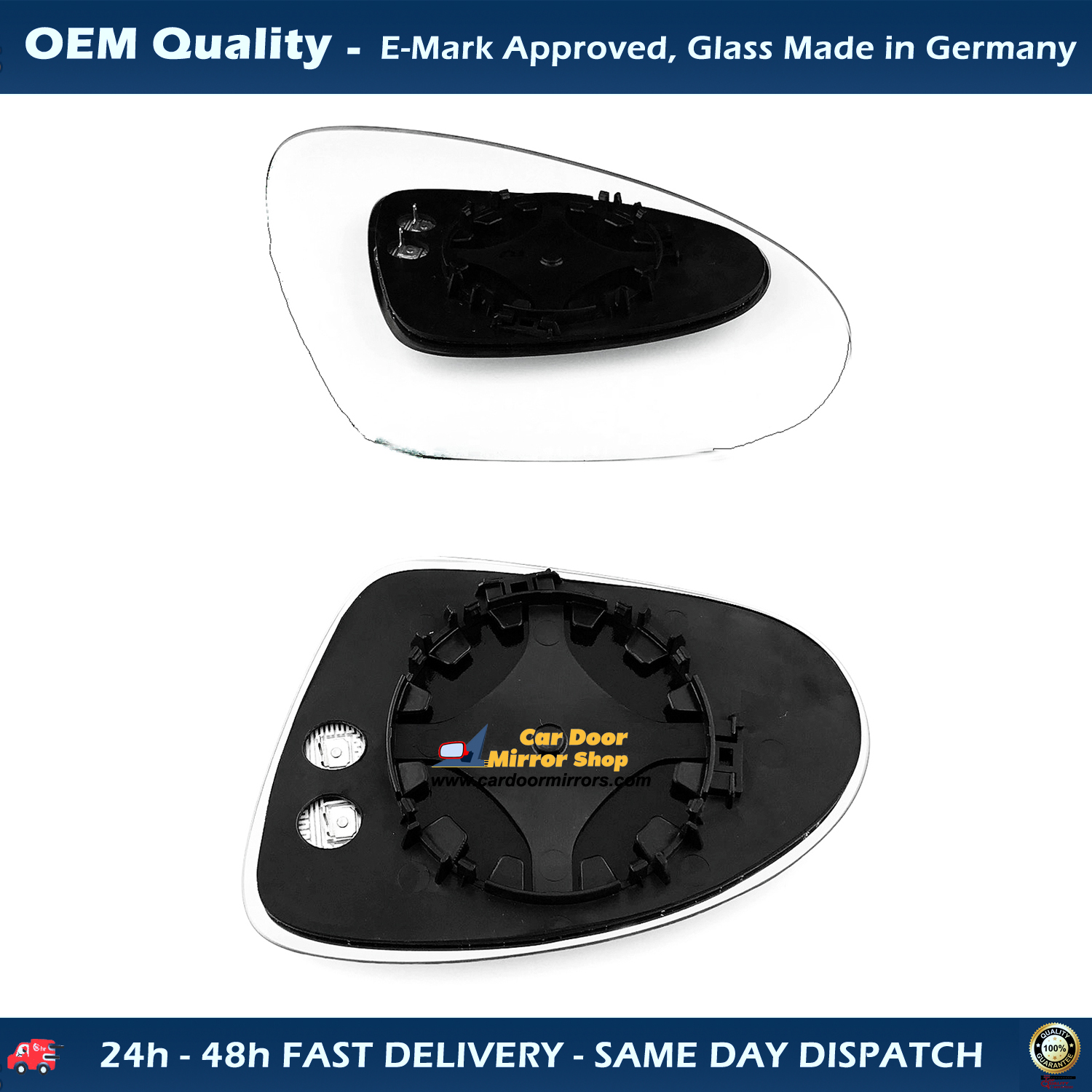Smart Forfour Wing Mirror Glass With Base RIGHT HAND ( UK Driver Side ) 2004 APR to 2006 JUN – Heated Base Convex Mirror
