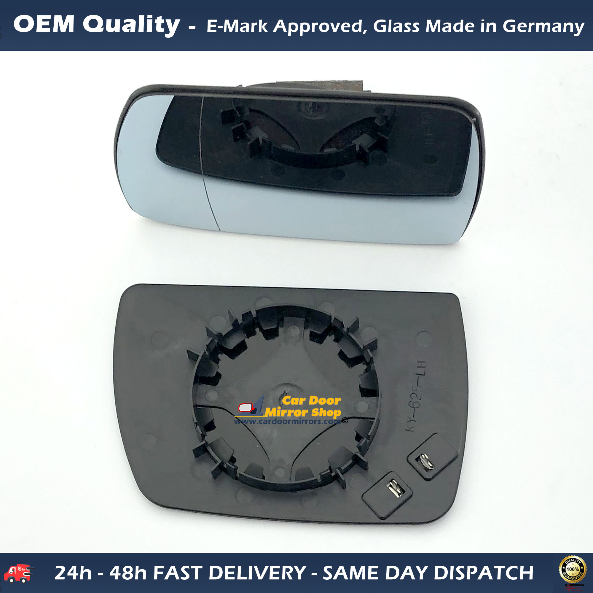BMW X3 Wing Mirror Glass With Base LEFT HAND ( UK Passenger Side ) 2004 to 2010  – Heated Base Wide Angle Wing Mirror