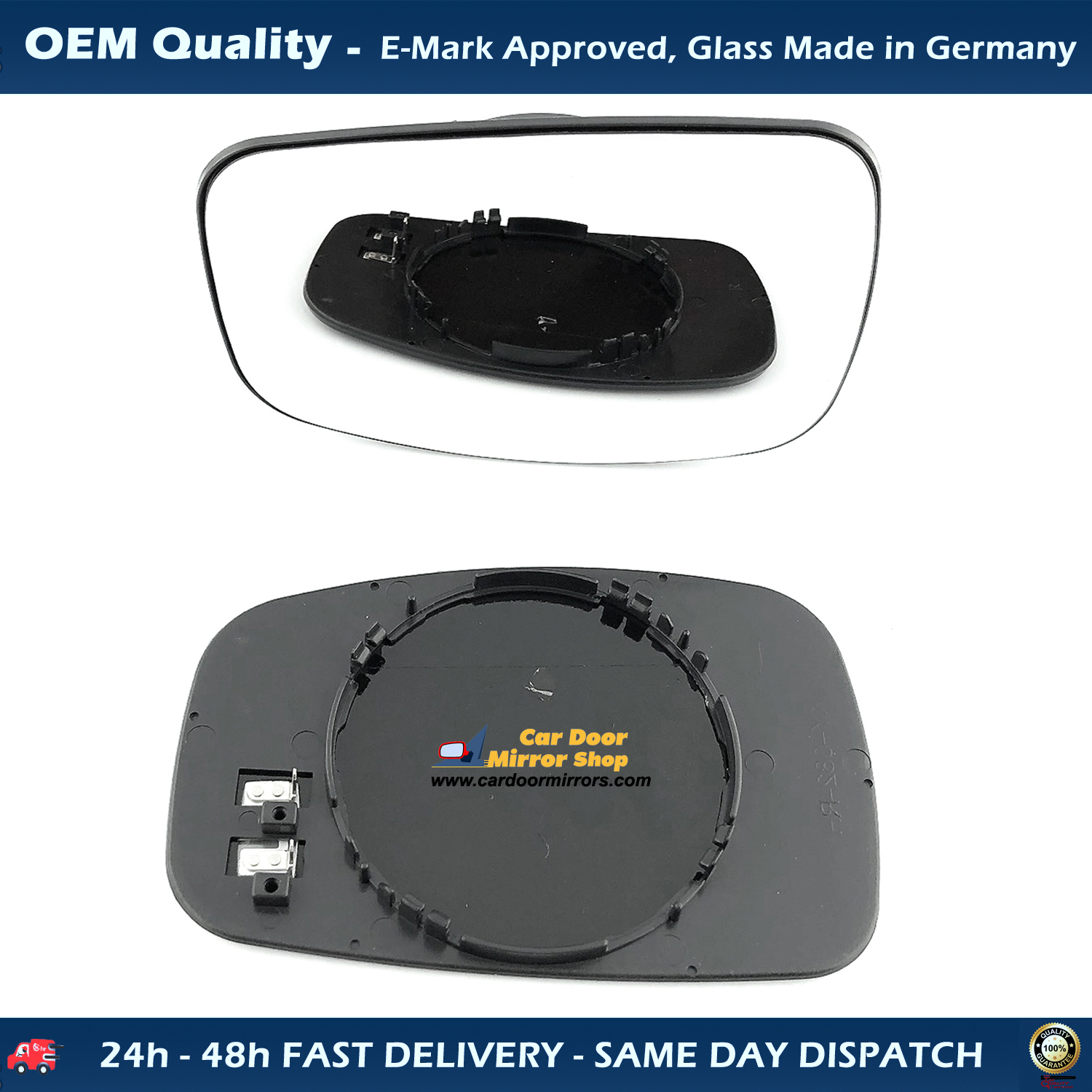 Peugeot 306 Wing Mirror Glass With Base LEFT HAND ( UK Passenger Side ) 1993 to 2000 – Heated Base Convex Mirror