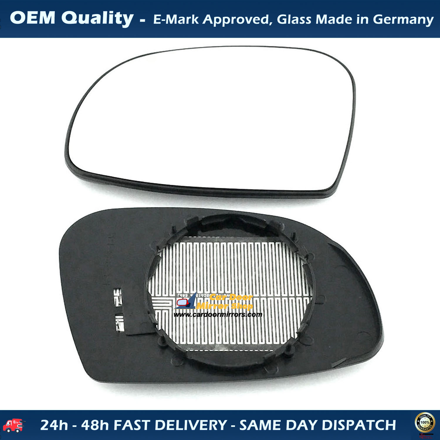Citroen Saxo Wing Mirror Glass With Base LEFT HAND ( UK Passenger Side ) 1995 to 2003 – Heated Base Convex Mirror