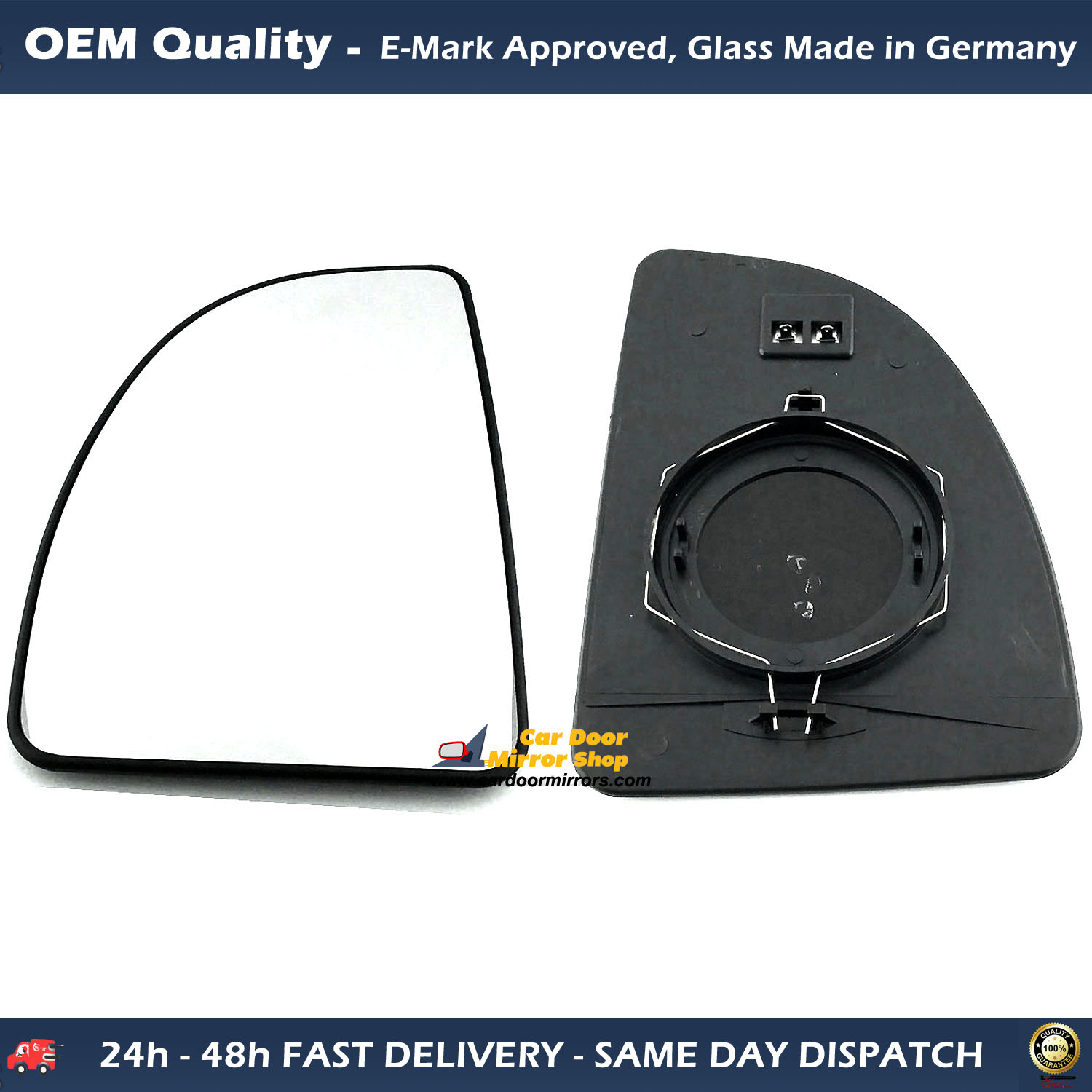 Peugeot Boxer Wing Mirror Glass With Base LEFT HAND ( UK Passenger Side ) 1999 to 2005 – Heated Base Convex Mirror