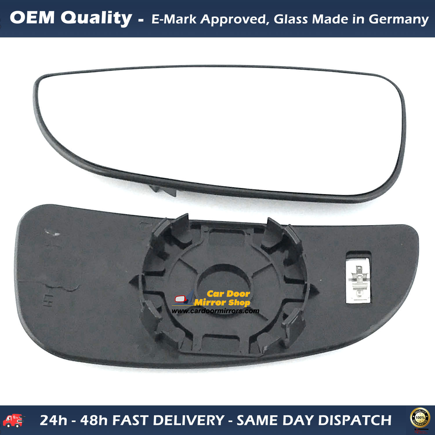 FIAT Ducato Blind Spot Wing Mirror Glass With Base LEFT HAND ( UK Passenger Side ) 2006 to 2021 – Blind Spot Wing Mirror With Base