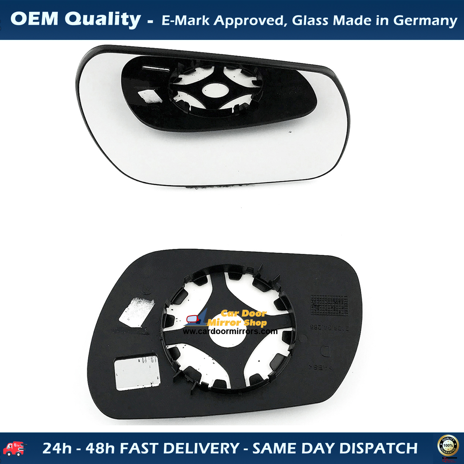 Mazda 2 Wing Mirror Glass With Base RIGHT HAND ( UK Driver Side ) 2003 to 2007 – Convex Wing Mirror ( Round type fitting )