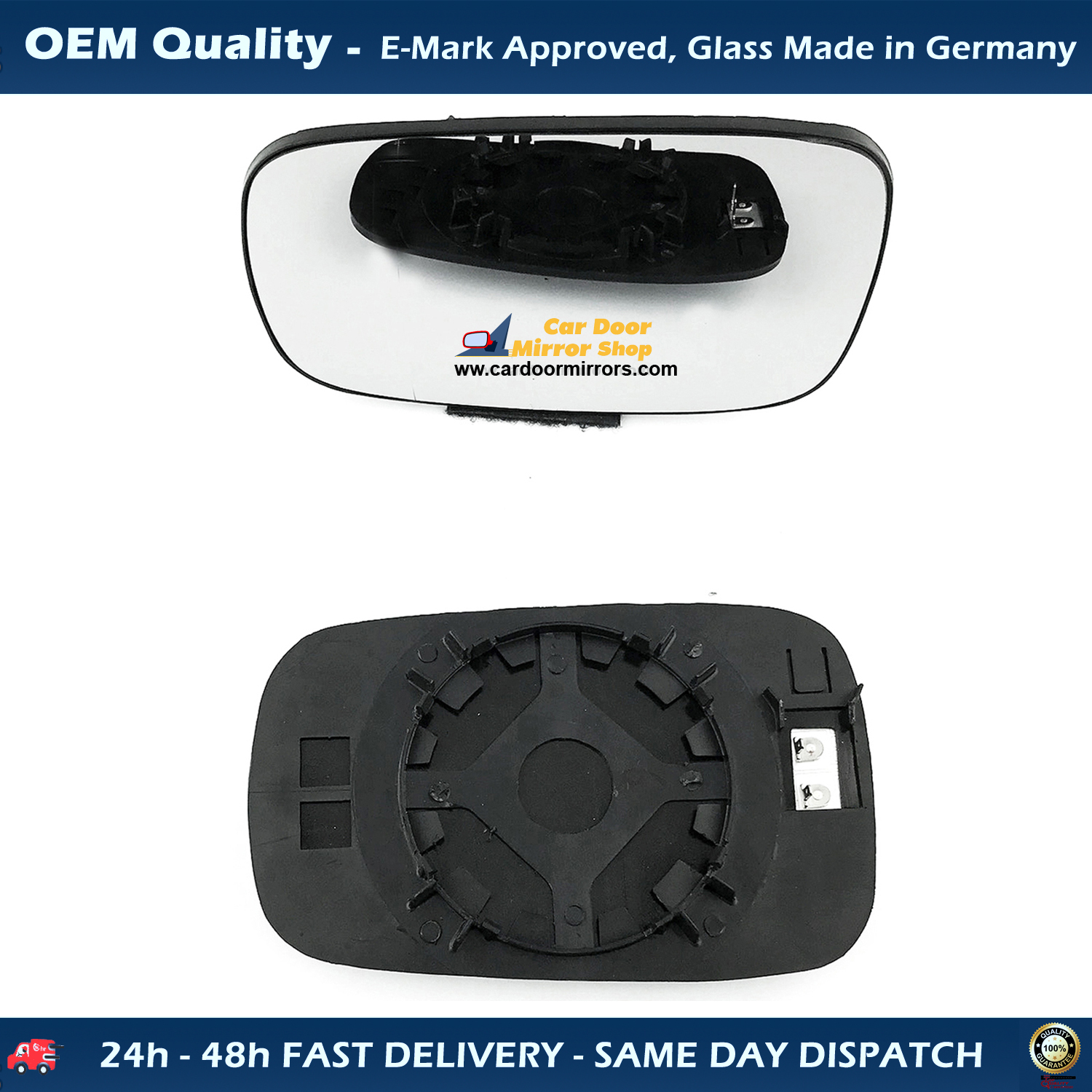 Renault Clio Wing Mirror Glass With Base RIGHT HAND ( UK Driver Side ) 2005 to 2009 [ MK III ] – Wide Angle Wing Mirror