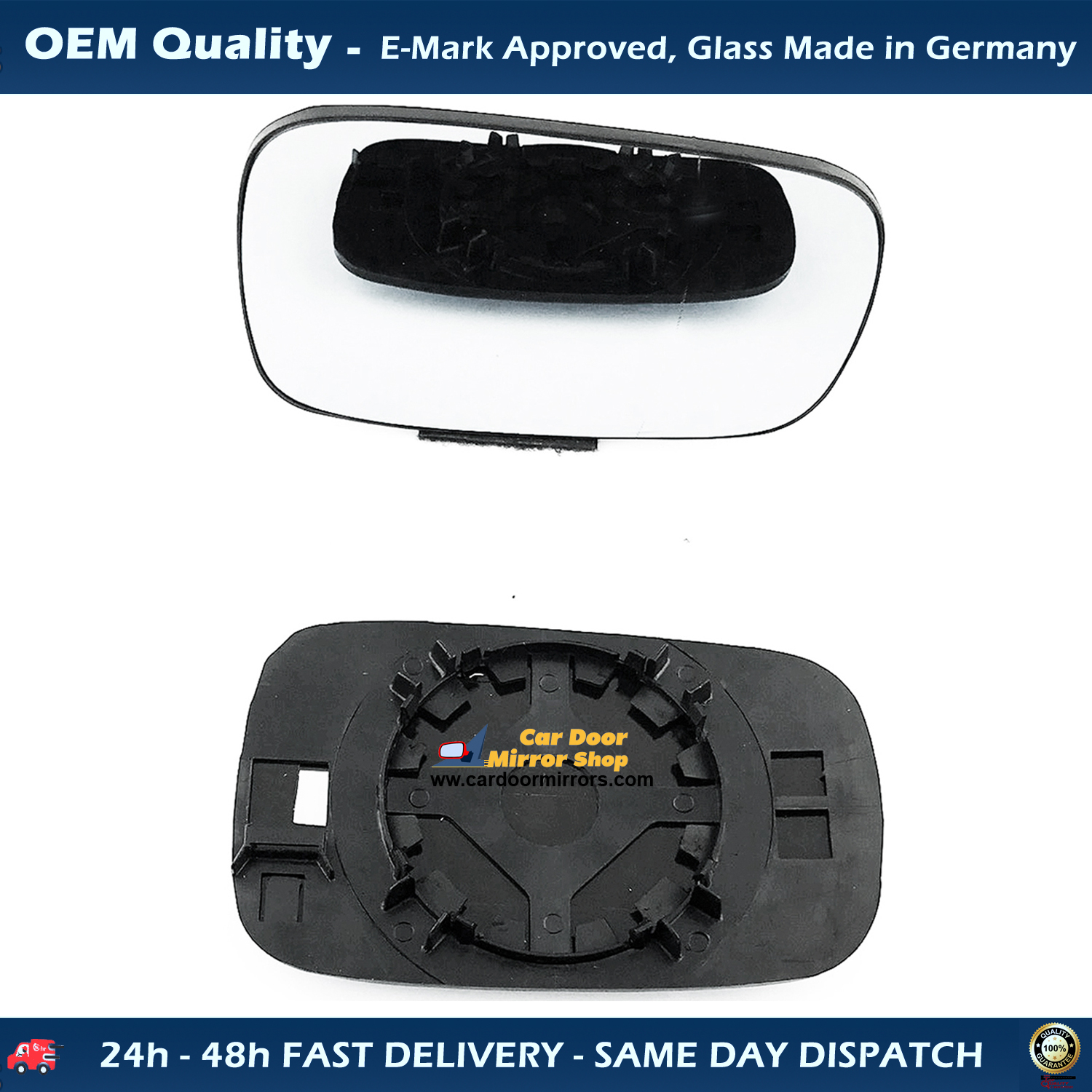 Renault Scenic Wing Mirror Glass With Base RIGHT HAND ( UK Driver Side ) 2004 to 2008 – Non-Heated Base Wide Angle Wing Mirror
