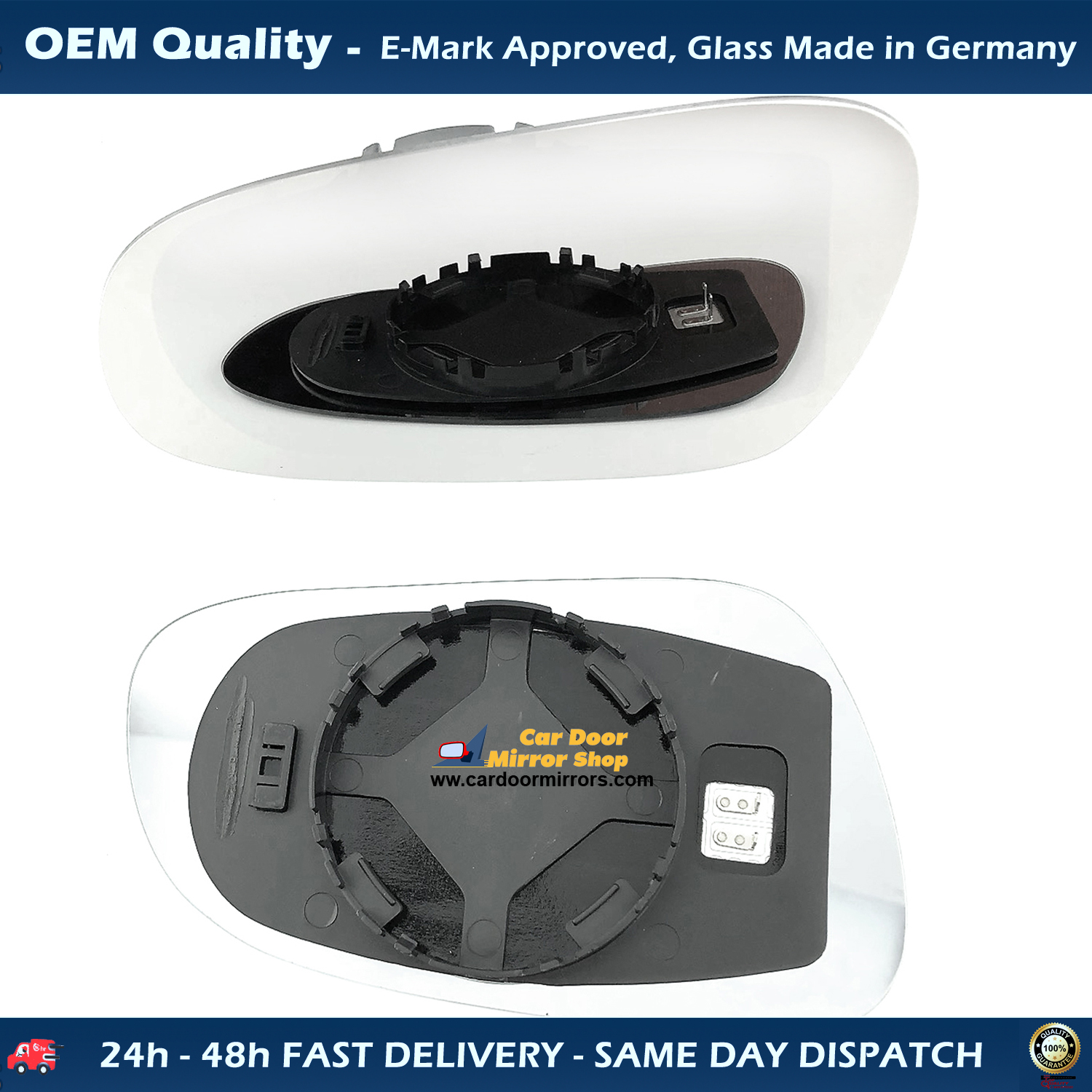 Volkswagen Fox Wing Mirror Glass With Base LEFT HAND ( UK Passenger Side ) 2003 to 2012 – Convex Wing Mirror