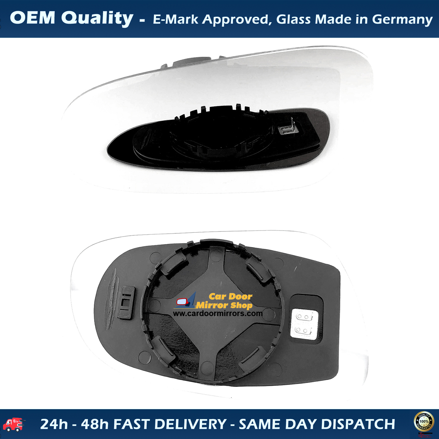 Volkswagen Fox Wing Mirror Glass With Base LEFT HAND ( UK Passenger Side ) 2003 to 2012 – Heated Base Convex Mirror