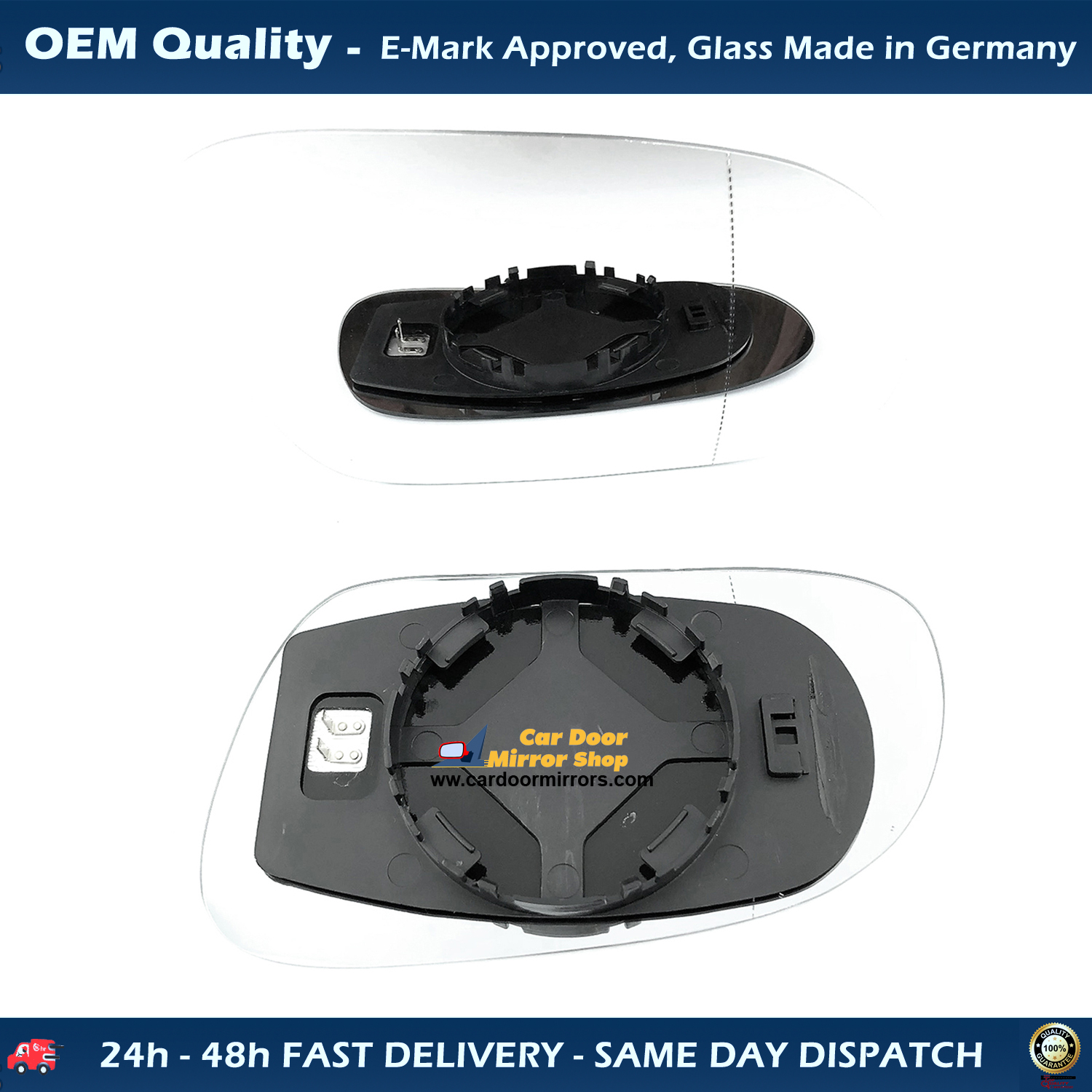Volkswagen Fox Wing Mirror Glass With Base RIGHT HAND ( UK Driver Side ) 2003 to 2012 – Heated Base Wide Angle Wing Mirror