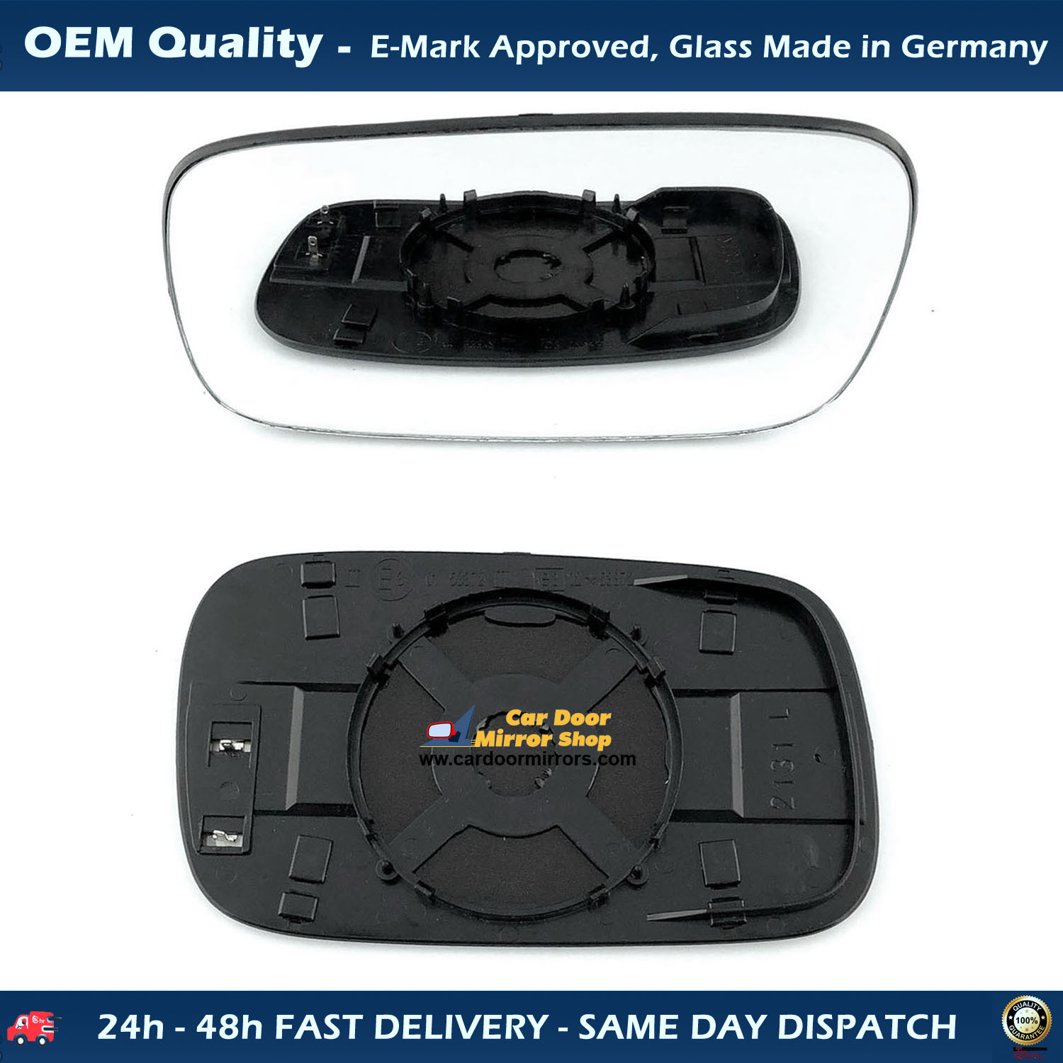 Volkswagen Caddy Wing Mirror Glass With Base RIGHT HAND ( UK Driver Side ) 1996 to 2003 JUN – Heated Base Convex Mirror