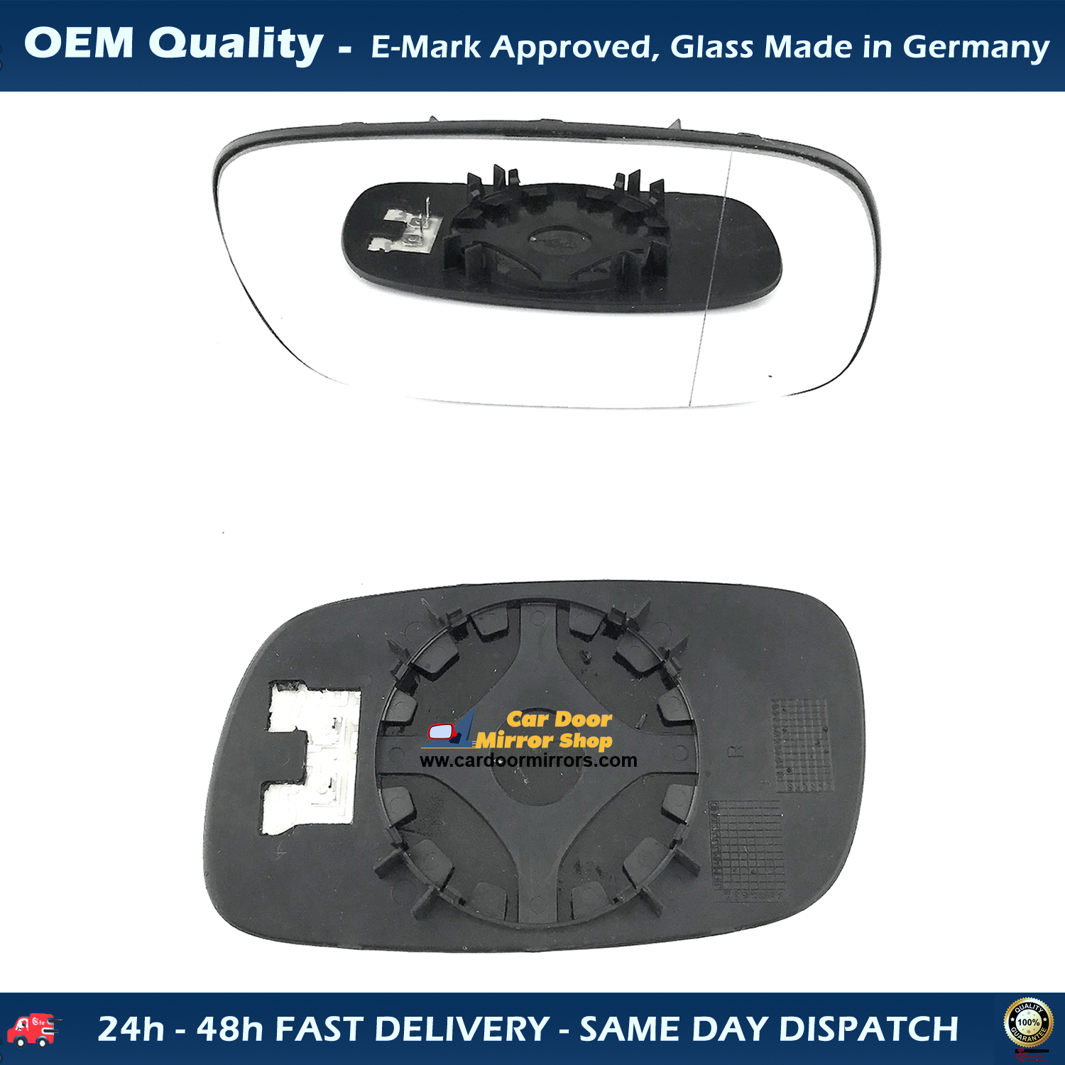 Vauxhall Astra Wing Mirror Glass With Base RIGHT HAND ( UK Driver Side ) 1992 to 1998 – Heated Base Wide Angle Wing Mirror