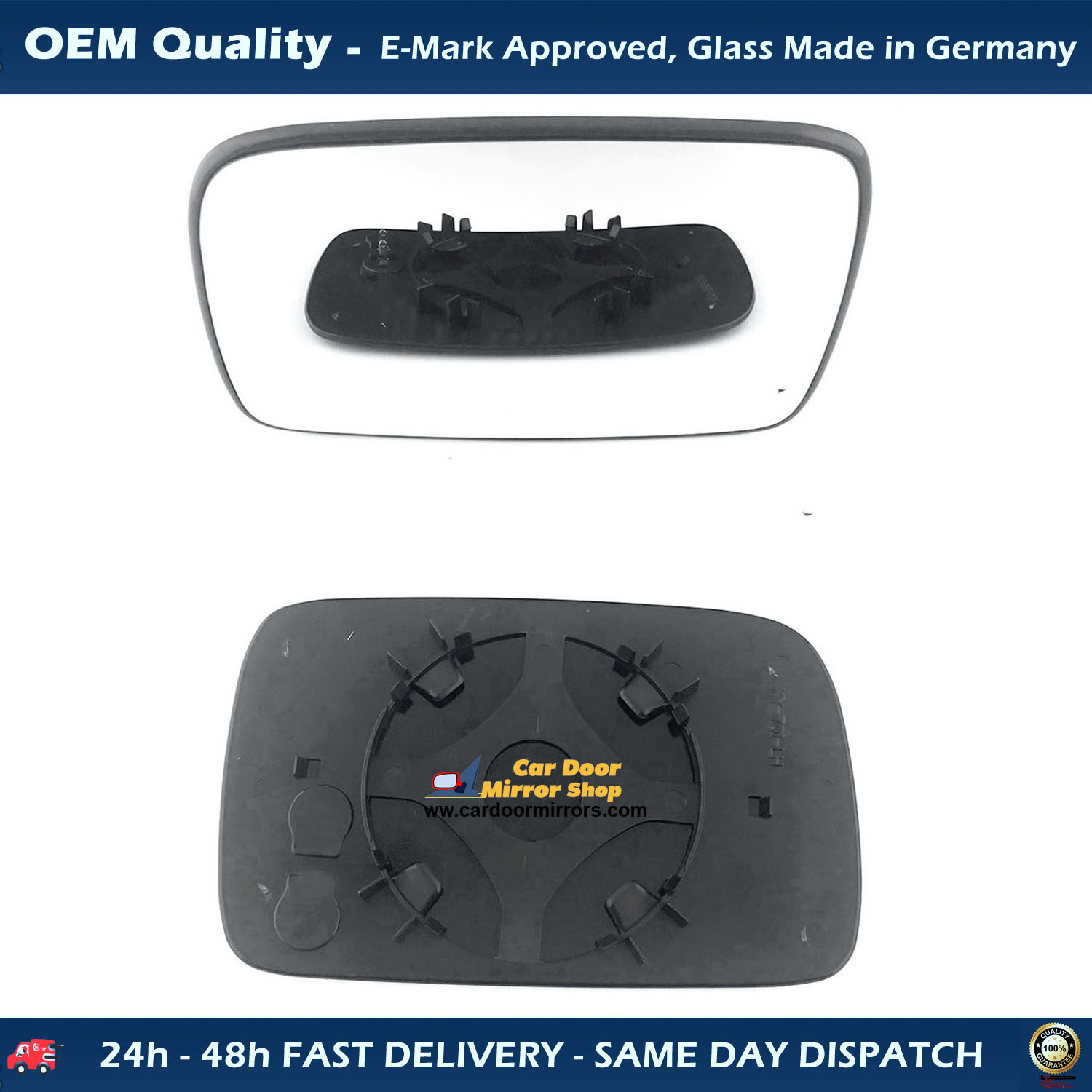 Volkswagen Polo Wing Mirror Glass With Base LEFT HAND ( UK Passenger Side ) 1994 to 2000 ( MK3 ) – Convex Wing Mirror