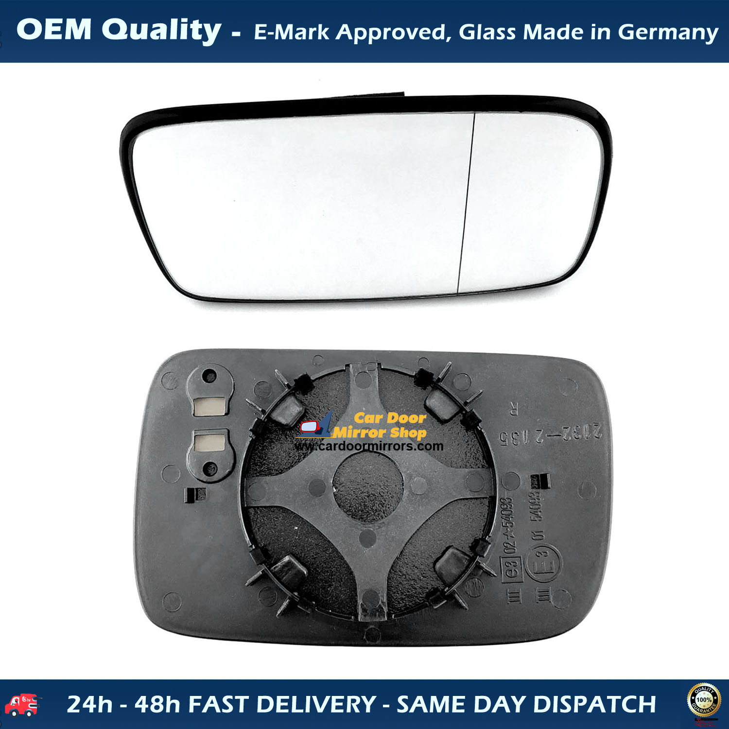 Skoda Felicia Wing Mirror Glass With Base RIGHT HAND ( UK Driver Side ) 1995 to 2001 Aug – Non-Heated Base Convex Mirror