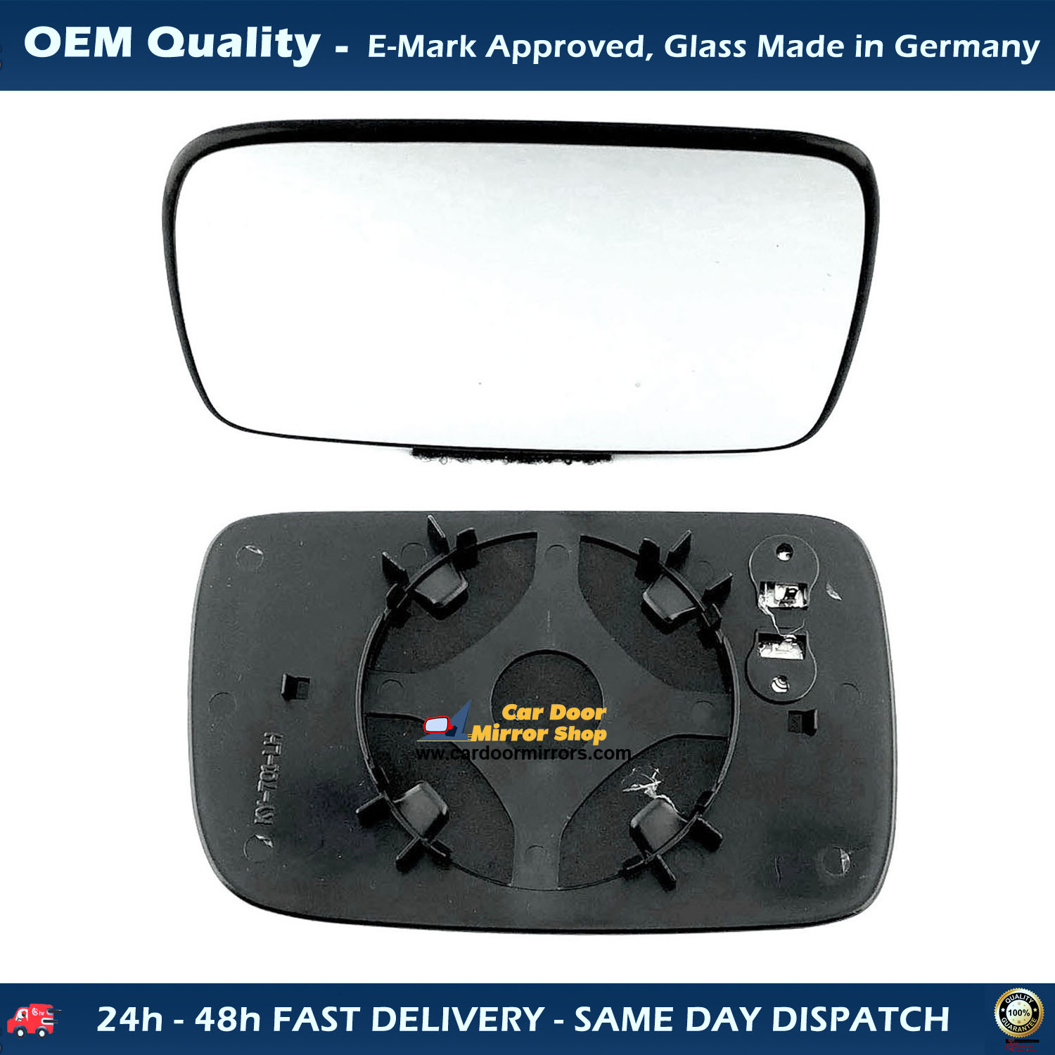 Volkswagen Polo Wing Mirror Glass With Base RIGHT HAND ( UK Driver Side ) 1994 to 2000 ( MK3 ) – Wide Angle Wing Mirror Mirror