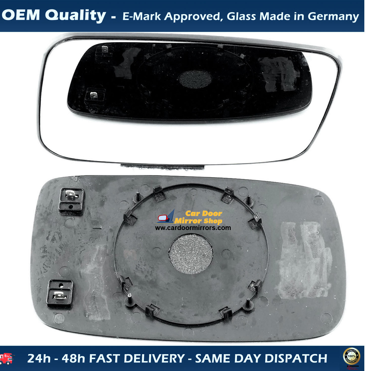 Volvo S40 Wing Mirror Glass With Base LEFT HAND ( UK Passenger Side ) 1996 to 2004 – Convex Wing Mirror