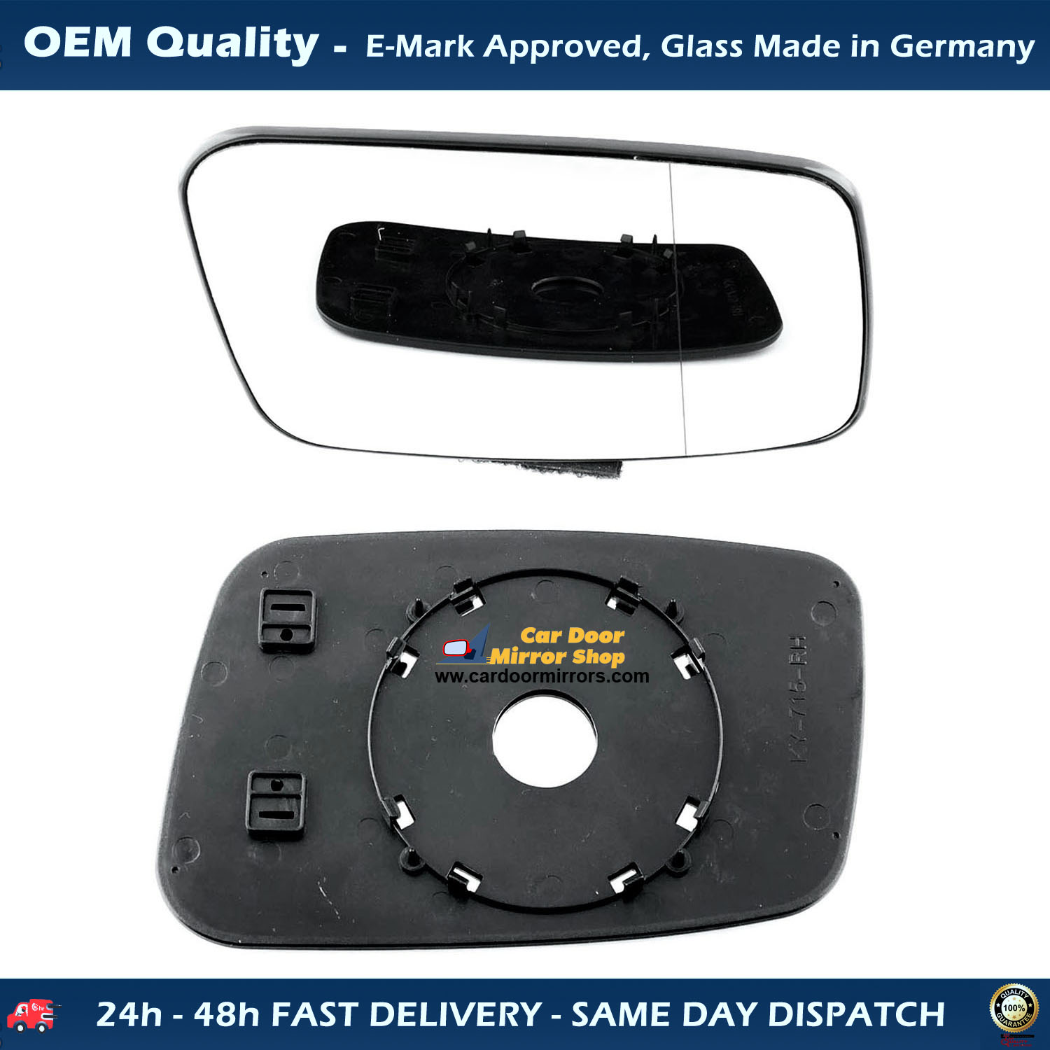Volvo V40 Wing Mirror Glass With Base RIGHT HAND ( UK Driver Side ) 1996 to 2004 – Non-Heated Base Wide Angle Wing Mirror