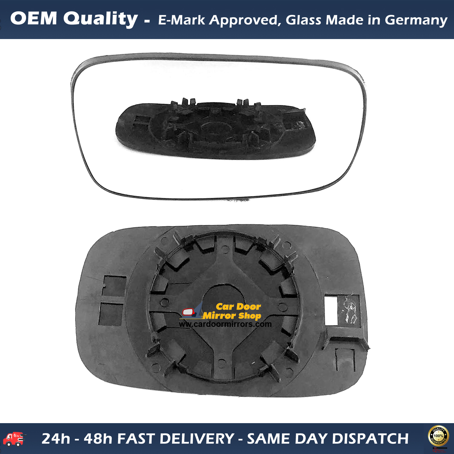 Renault Megane Wing Mirror Glass With Base RIGHT HAND ( UK Driver Side ) 2002 to 2008 – Heated Base Wide Angle Wing Mirror