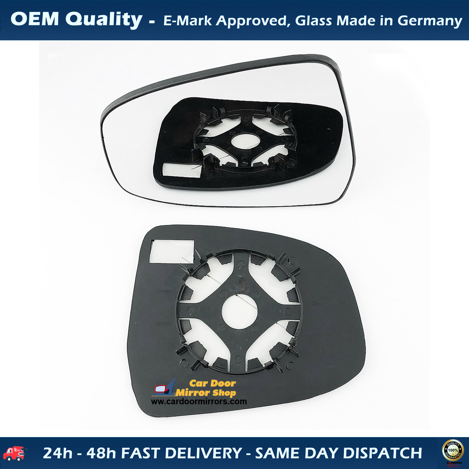 Ford Focus Wing Mirror Glass With Base LEFT HAND ( UK Passenger Side ) 2012 to 2017 – Convex Wing Mirror