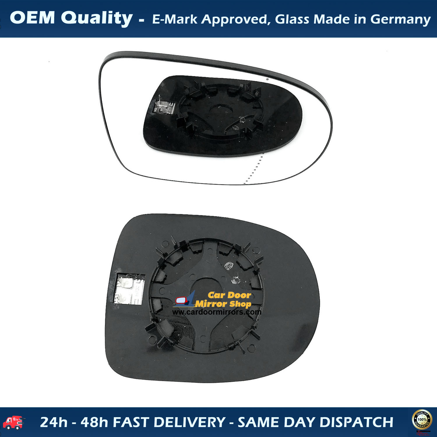 Renault Modus Wing Mirror Glass With Base RIGHT HAND ( UK Driver Side ) 2008 to 2012 – Heated Base Wide Angle Wing Mirror