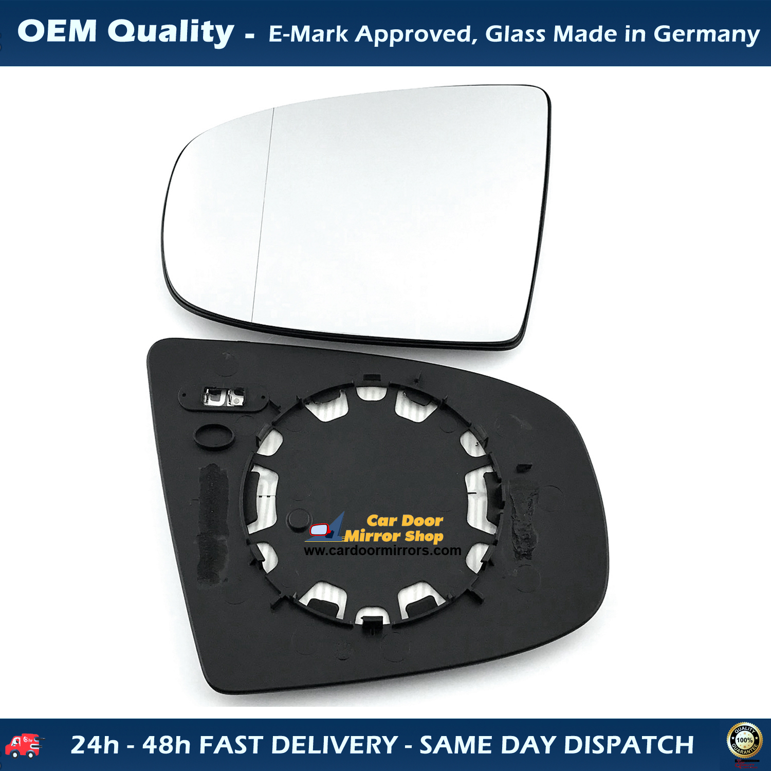 BMW X6 Wing Mirror Glass With Base LEFT HAND ( UK Passenger Side ) 2008 to 2014 – Heated Base Wide Angle Wing Mirror