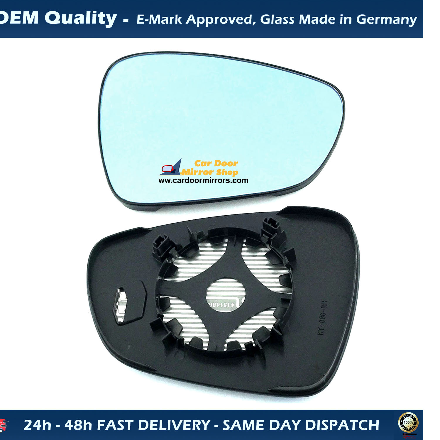 Citroen DS5 Wing Mirror Glass With Base RIGHT HAND ( UK Driver Side ) 2011 to 2020 – Heated Base Convex Wing Mirror ( Blue Tinted )