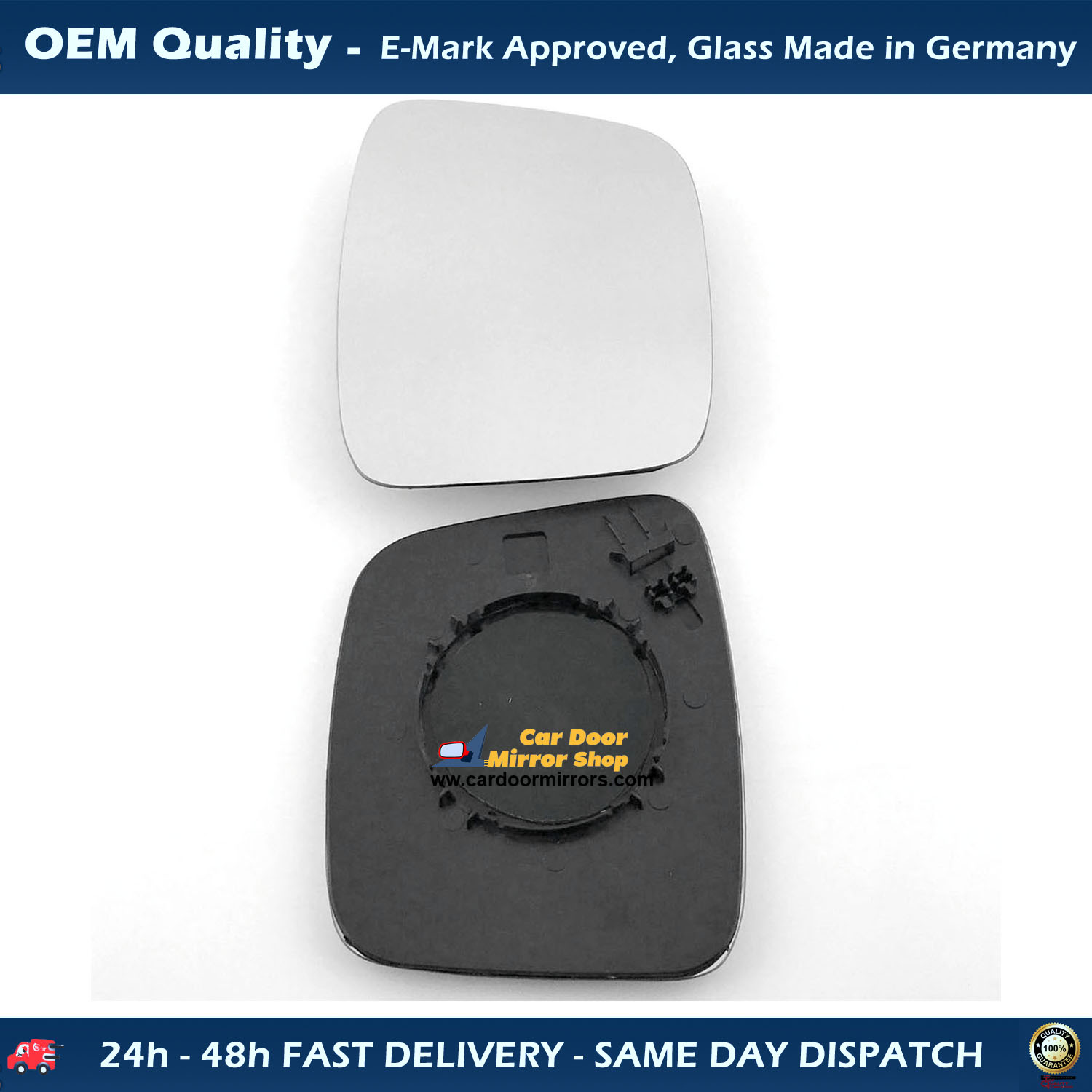 FIAT Qubo Wing Mirror Glass With Base RIGHT HAND ( UK Driver Side ) 2007 to 2020 – Convex Wing Mirror