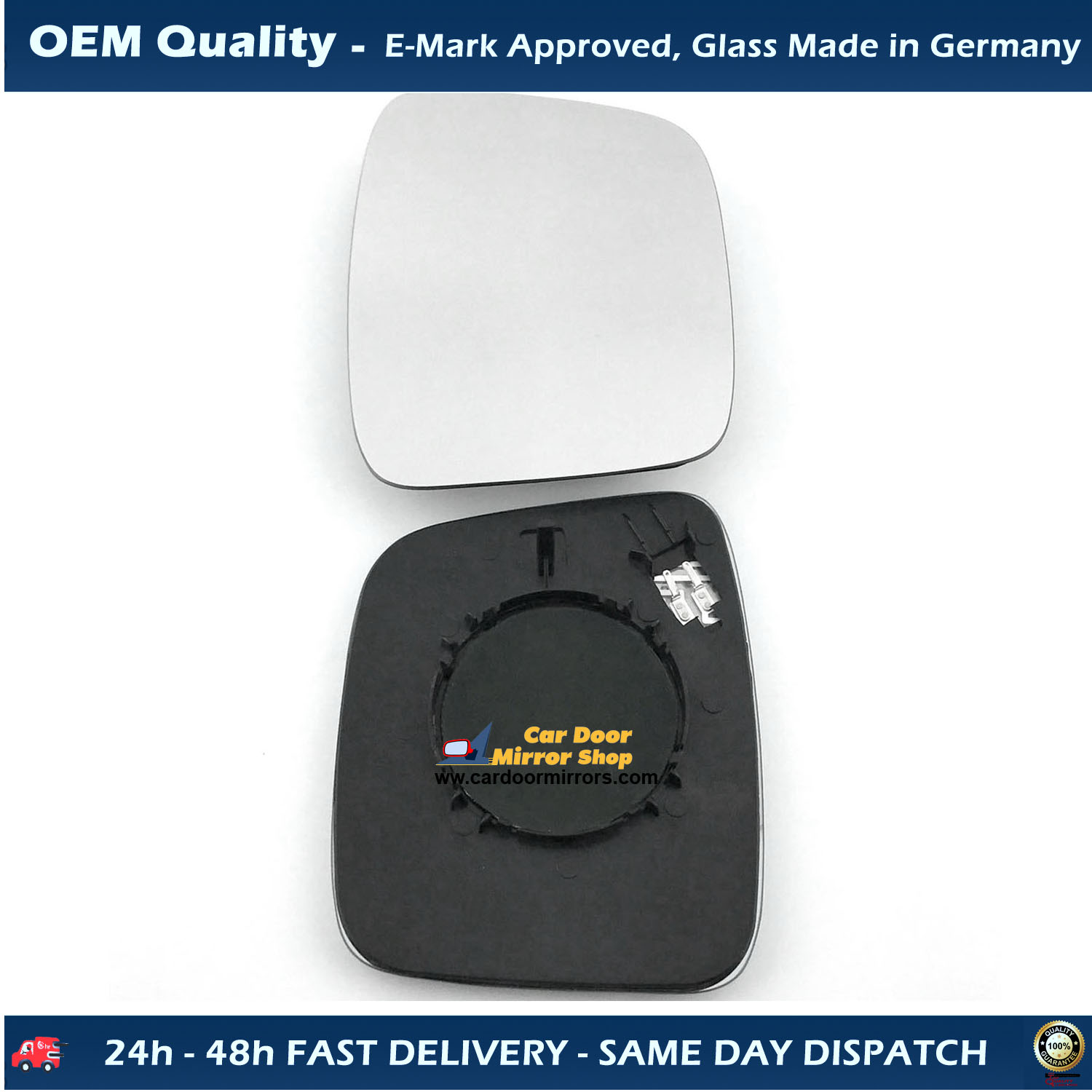 Citroen Nemo Wing Mirror Glass With Base RIGHT HAND ( UK Driver Side ) 2008 to 2021 – Heated Base Convex Mirror