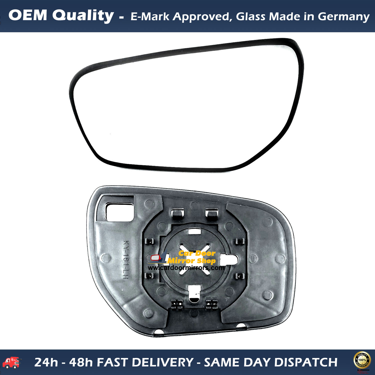 Renault Koleos Wing Mirror Glass With Base LEFT HAND ( UK Passenger Side ) 2008 to 2011 MAY – Convex Wing Mirror