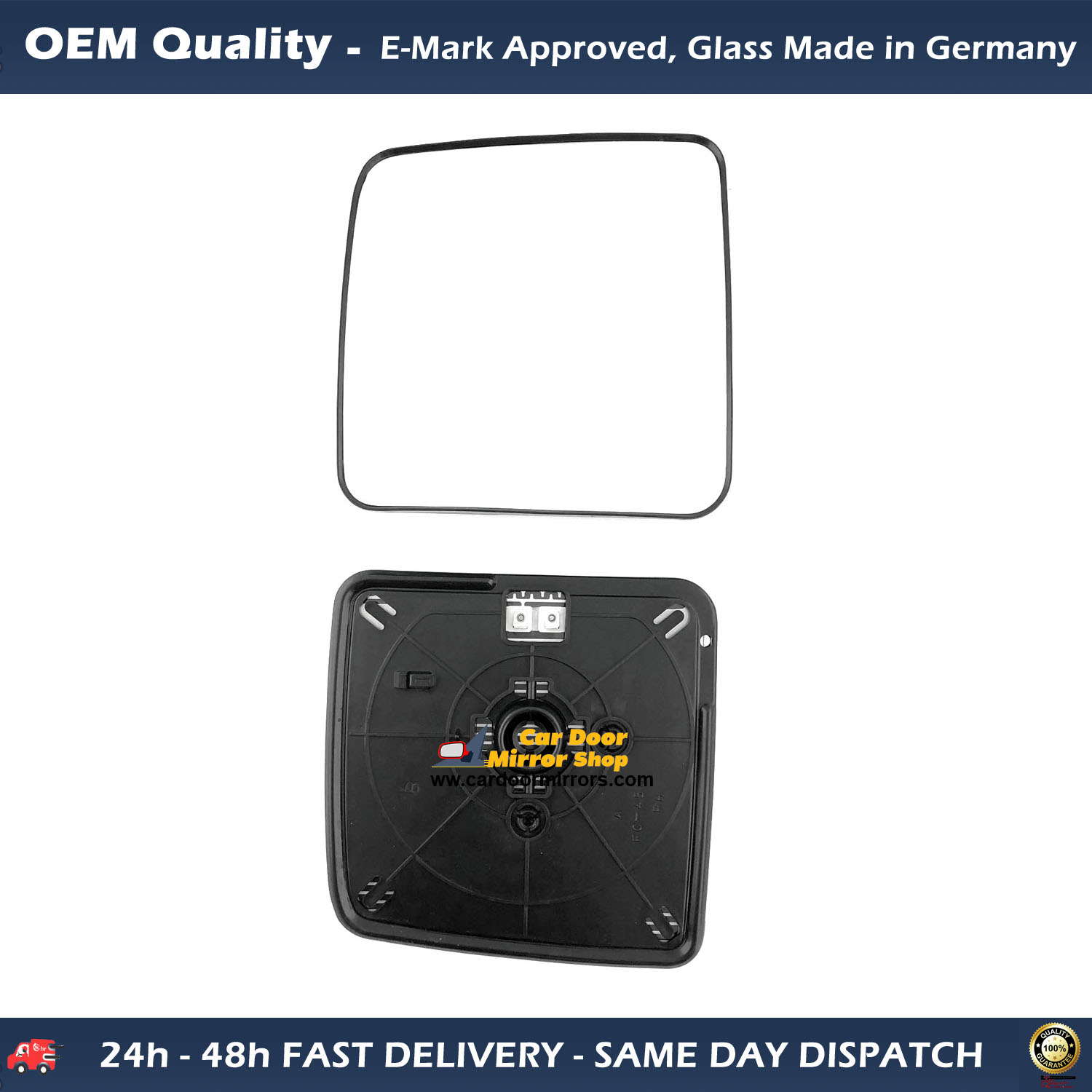 Suzuki Jimny Wing Mirror Glass With Base RIGHT HAND ( UK Driver Side ) 2009 to 2018 – Heated Base Convex Mirror