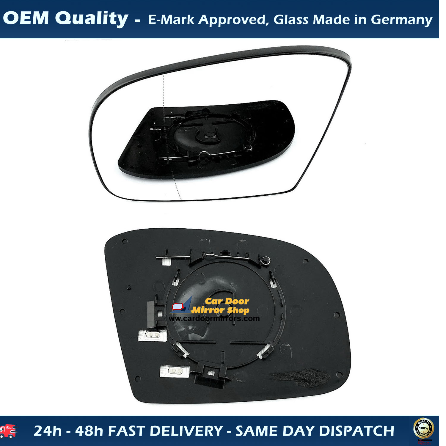 Mercedes ML Wing Mirror Glass With Base LEFT HAND ( UK Passenger Side ) 1997 APR to 2004 – Heated Base Wide Angle Wing Mirror ( For Cars with Indicators )