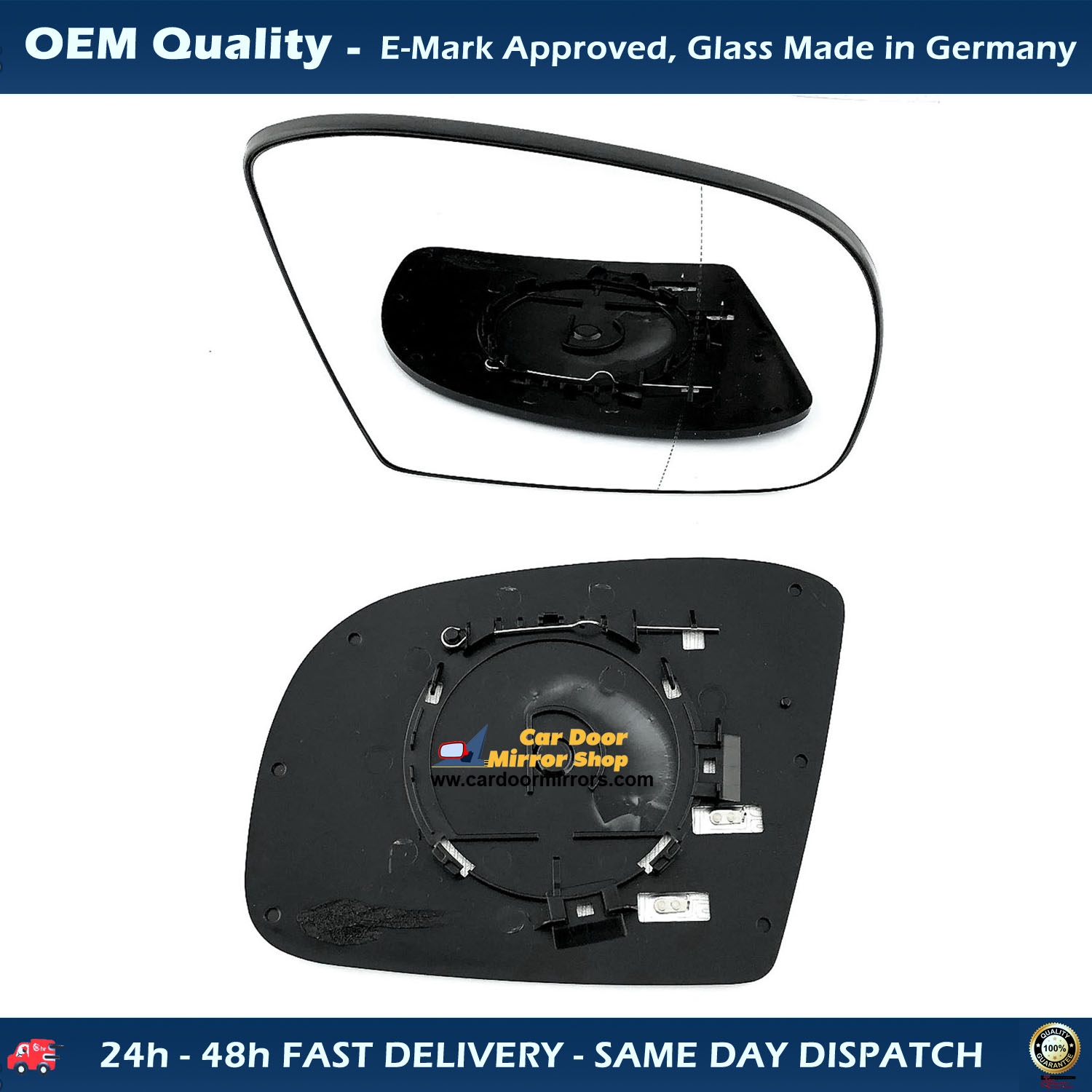 Mercedes R Class  Wing Mirror Glass With Base RIGHT HAND ( UK Driver Side ) 2005 SEP to 2012 – Heated Base Wide Angle Wing Mirror ( R251 )