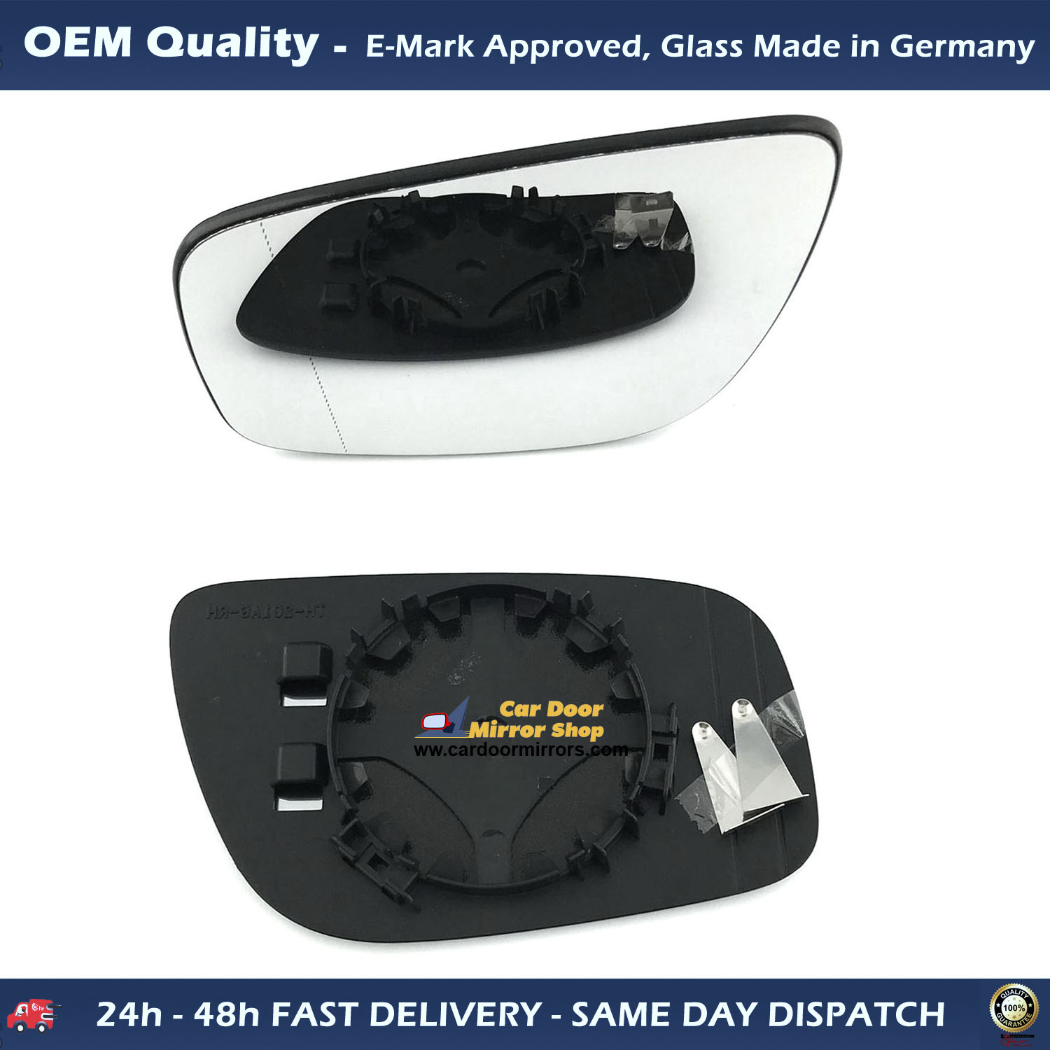 Mercedes E Class Wing Mirror Glass With Base LEFT HAND ( UK Passenger Side ) 2007 to 2009 – Non-Heated Base Wide Angle Wing Mirror ( W211 )